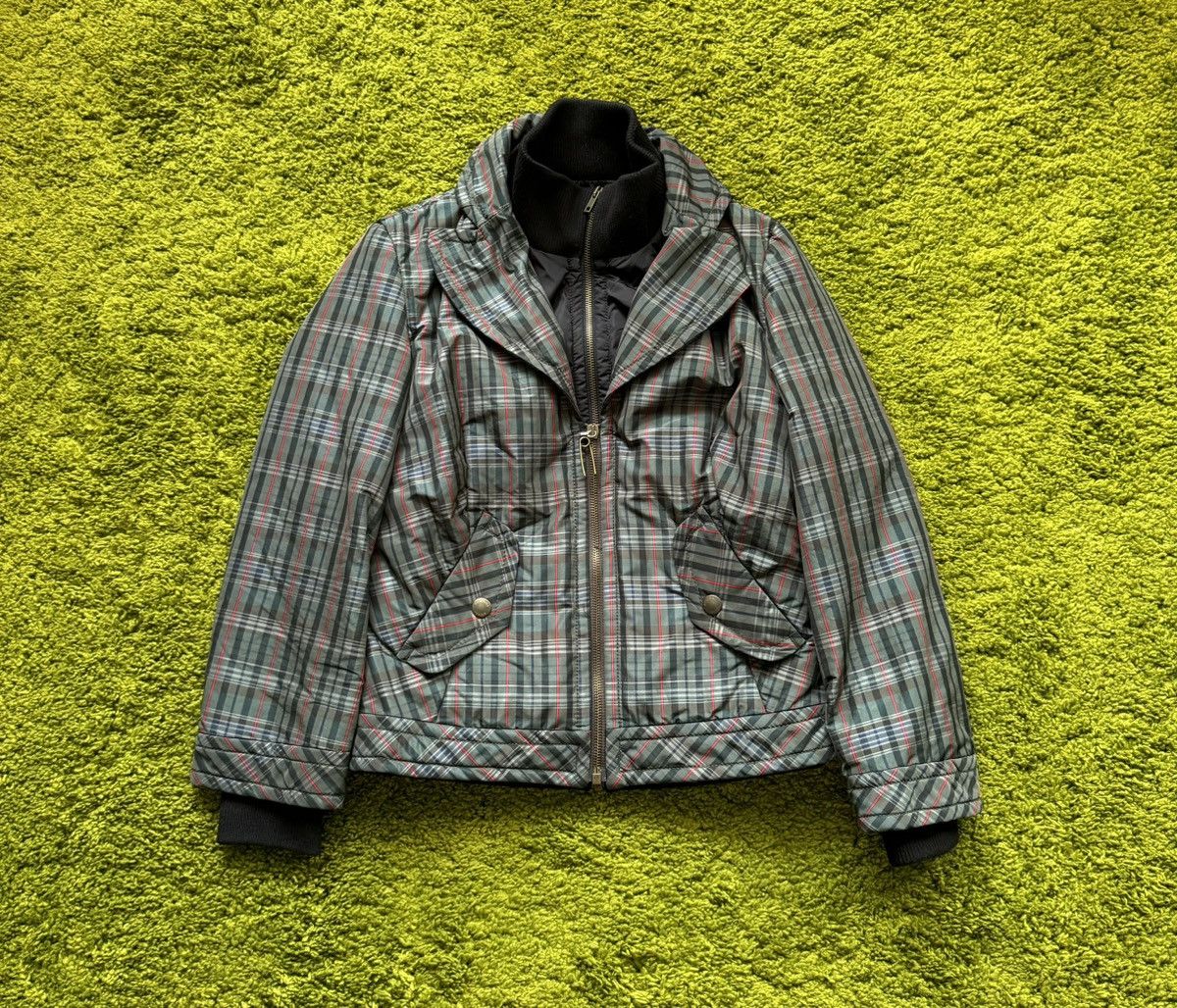 Designer × Moschino × Vintage Moschino 2000s vtg Y2K checkered double layer bomber jacket Size M / US 6-8 / IT 42-44 - 1 Thumbnail