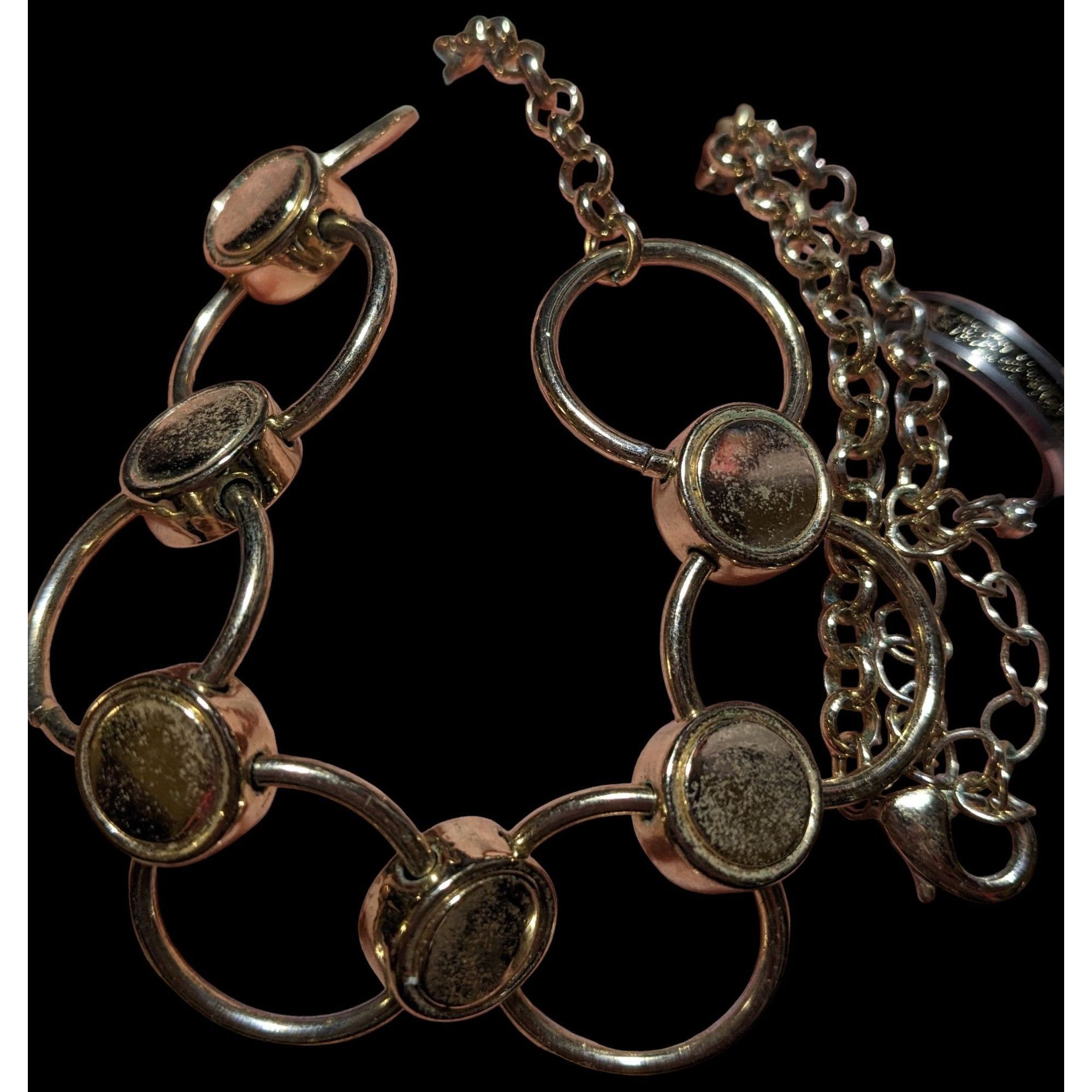 Other Unique Modern Interlinked Gold Ring Necklace Size ONE SIZE - 5 Thumbnail
