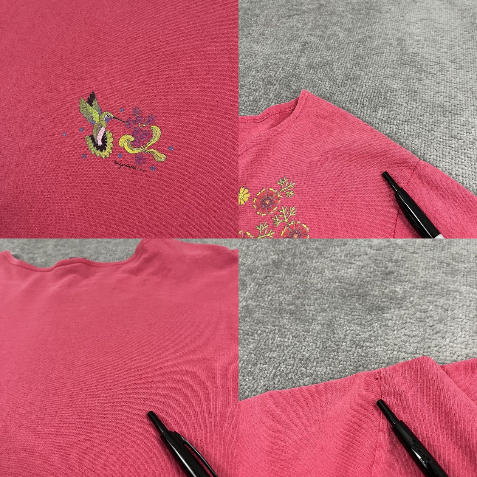 Pinko VINTAGE Sabaku Blouse Shirt Womens 1X Pink Birds Animals Floral 100% Cotton Casual Wear USA Womens Size XL / US 12-14 / IT 48-50 - 8 Thumbnail