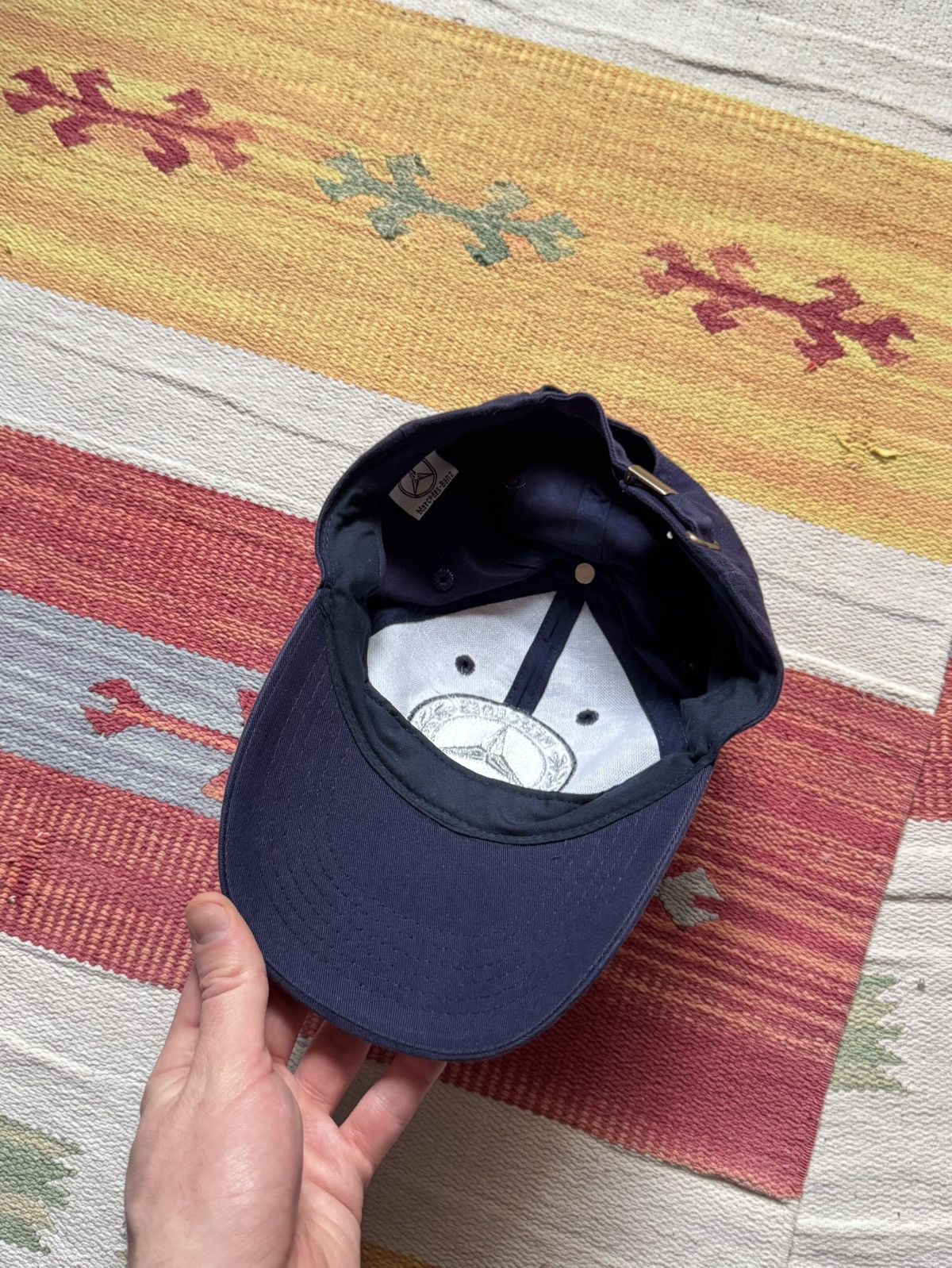 Mercedes-Benz Vintage 90’s Mercedes Benz Sunfaded y2k Racing Navy Hat Size ONE SIZE - 6 Thumbnail