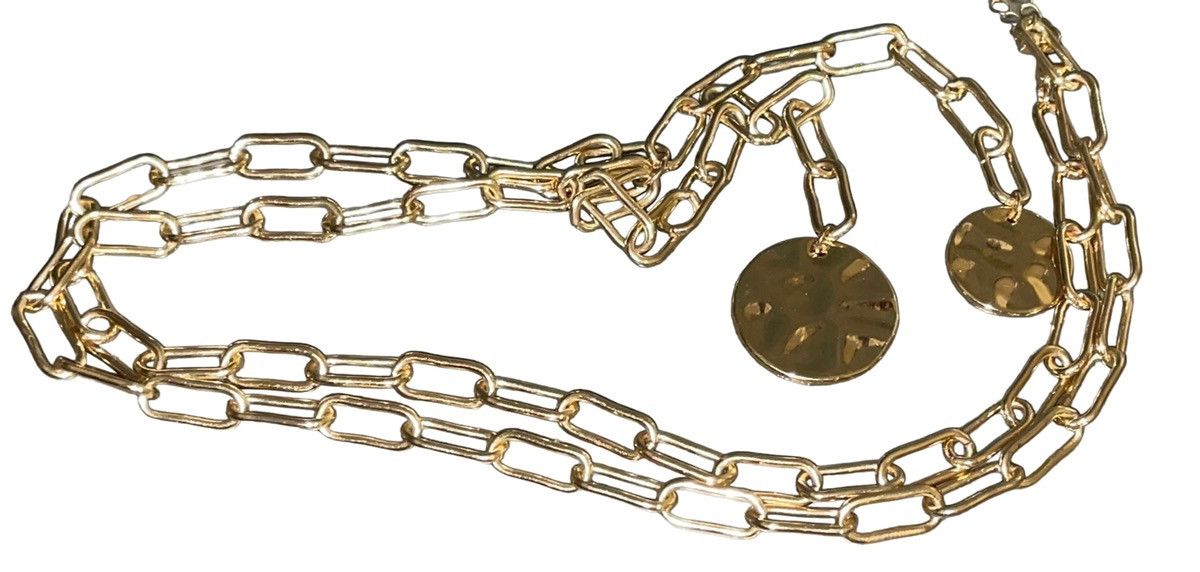 Other Adornia Paperclip Disc Long Lariat Necklace NEW Size ONE SIZE - 2 Thumbnail