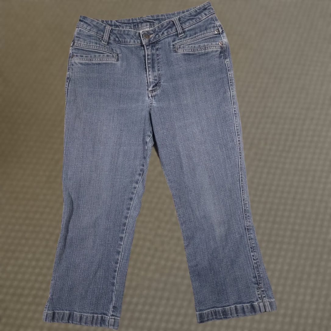 Vintage Riders By Lee Jeans Womens 12 Blue Capri Relaxed Stretch Size 34" / US 12 / IT 48 - 1 Thumbnail