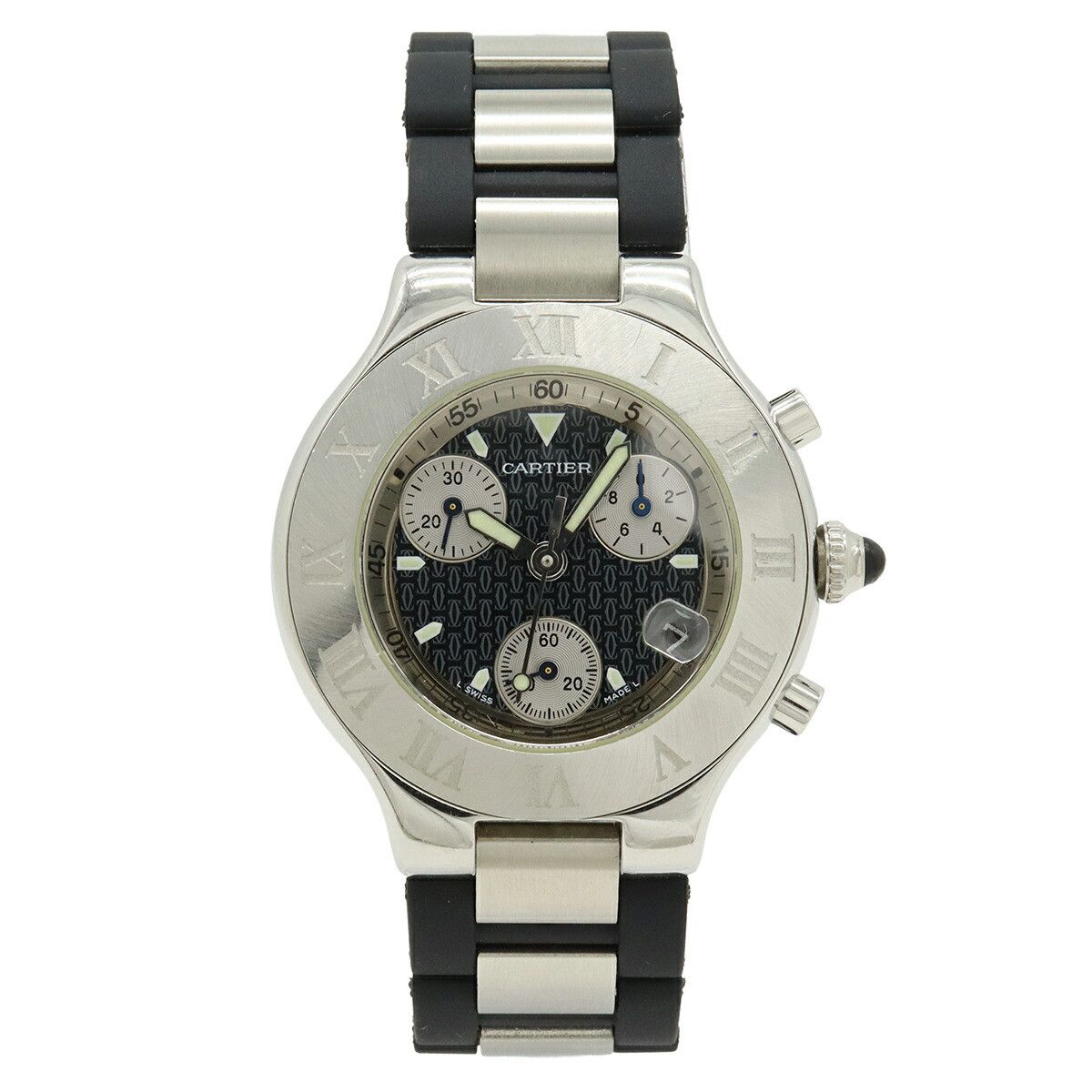 Cartier Cartier Cartier Must 21 Chronoscaph Stainless Steel Watch Metal Quartz W10125U2 DUTY FREE for USA Size ONE SIZE - 1 Thumbnail