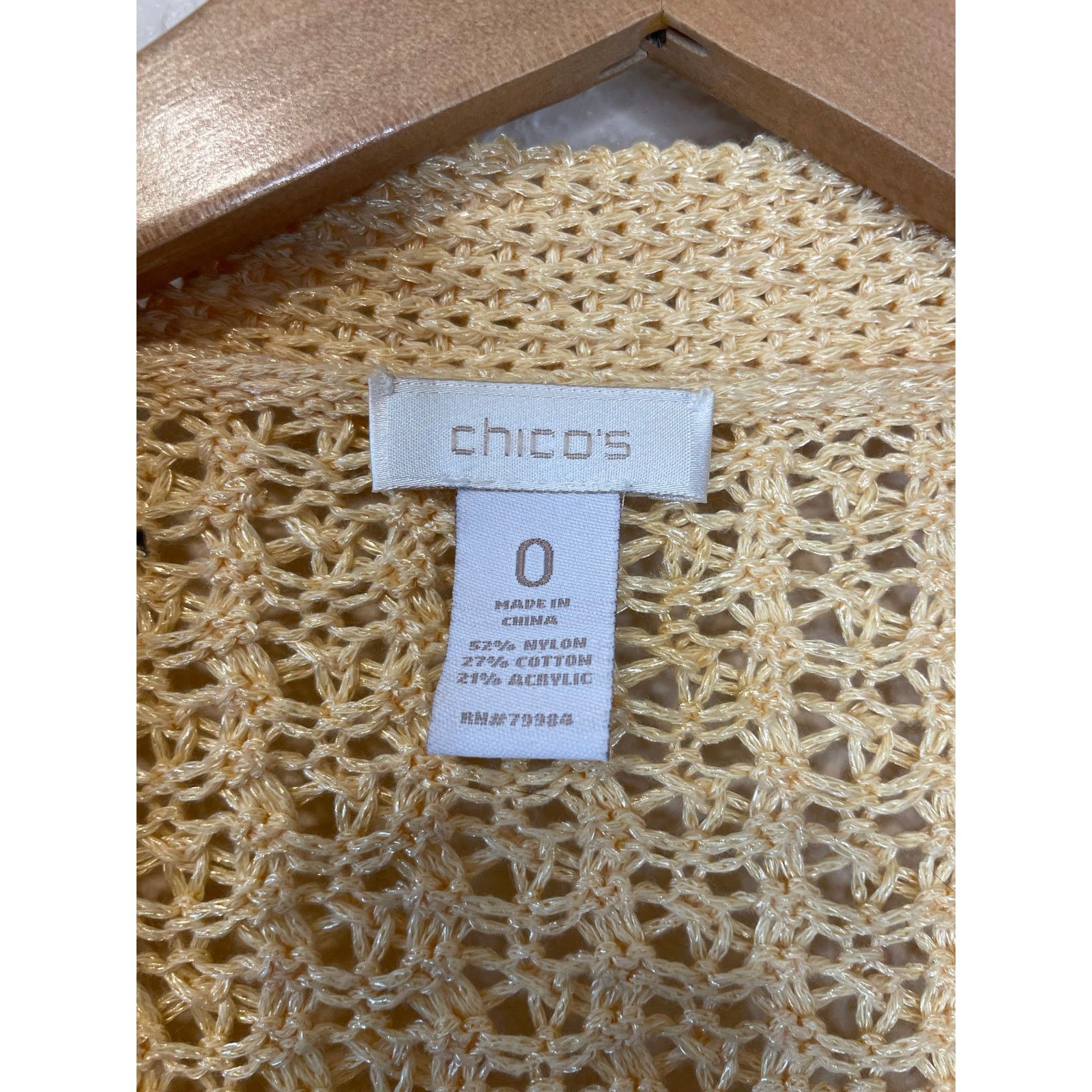 Chicos Chico’s Yellow Loose Knit Open Front Cardigan 0 (XS/Small) Size S / US 4 / IT 40 - 3 Thumbnail