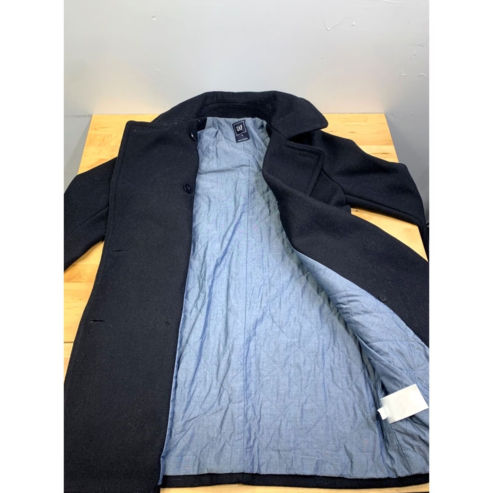 Gap Gap Pea Coat Wool Blend Mens M Long True Navy Blue 12774 Size US M / EU 48-50 / 2 - 5 Thumbnail
