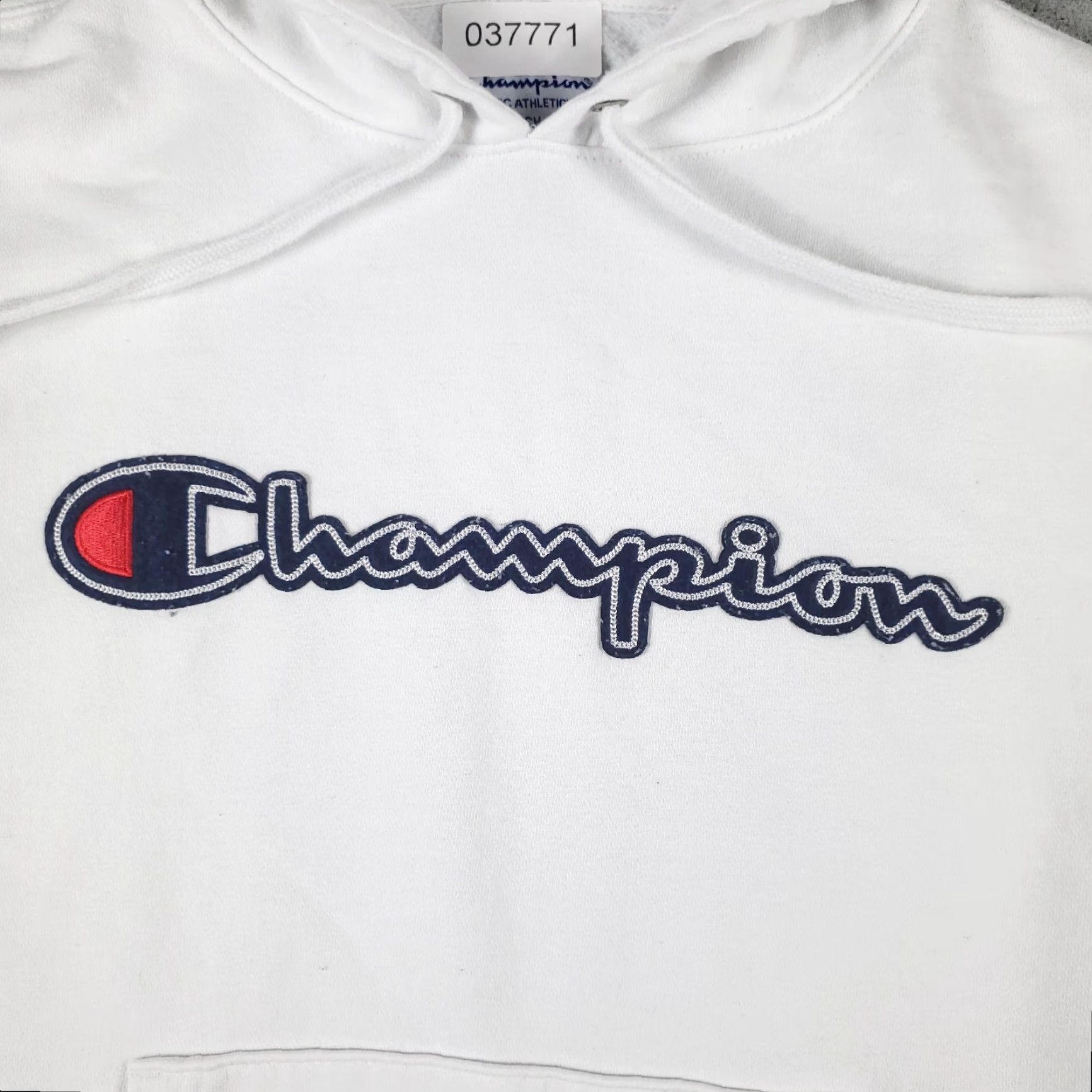 Champion VINTAGE Champion Pullover Hoodie Men Small White Casual Sweatshirt Fleece Logo Zipper Sports Size US S / EU 44-46 / 1 - 2 Thumbnail