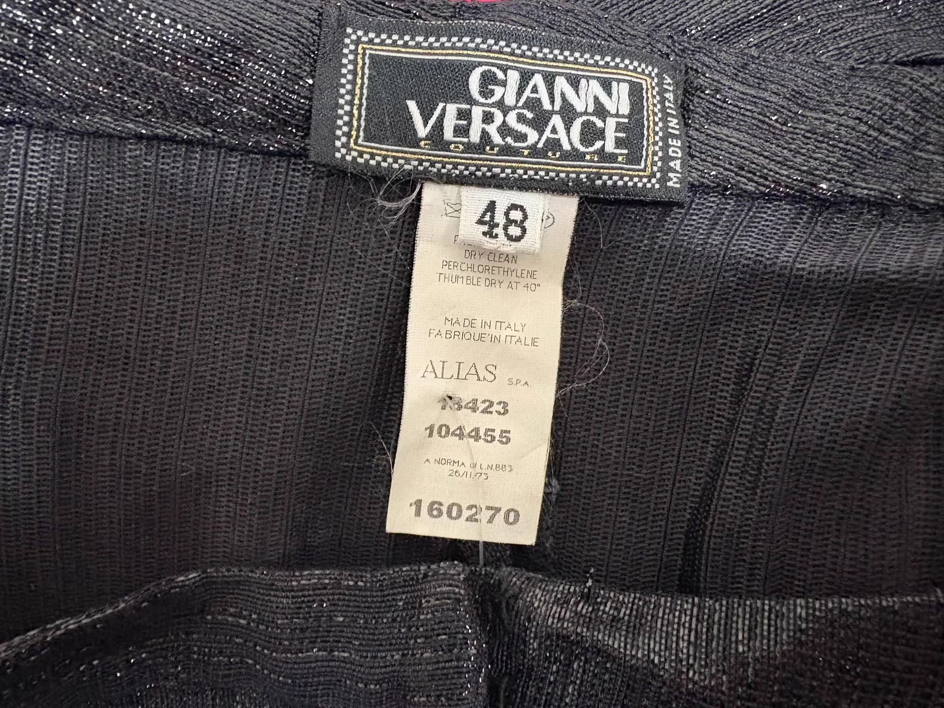 Versace Gianni Versace Unisex Silk-Blend Shiny Trousers Ｑ21 Size US 34 / EU 50 - 3 Thumbnail