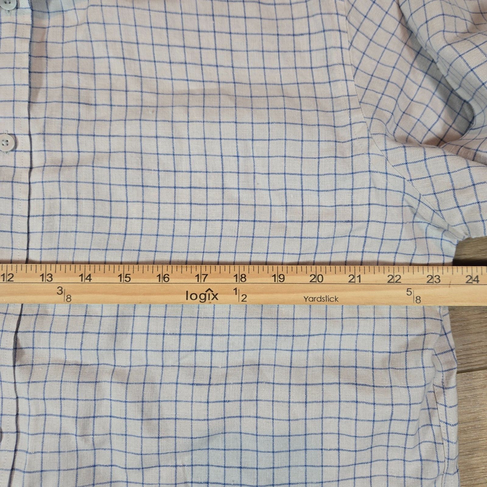 UNTUCKit UNTUCKit Linen Slim Fit Shirt XXL White Blue Squares Size US XXL / EU 58 / 5 - 5 Thumbnail
