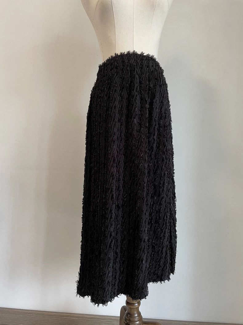 Issey Miyake Issey Miyake size:2 Black main line fleece skirt Size 31" - 3 Thumbnail