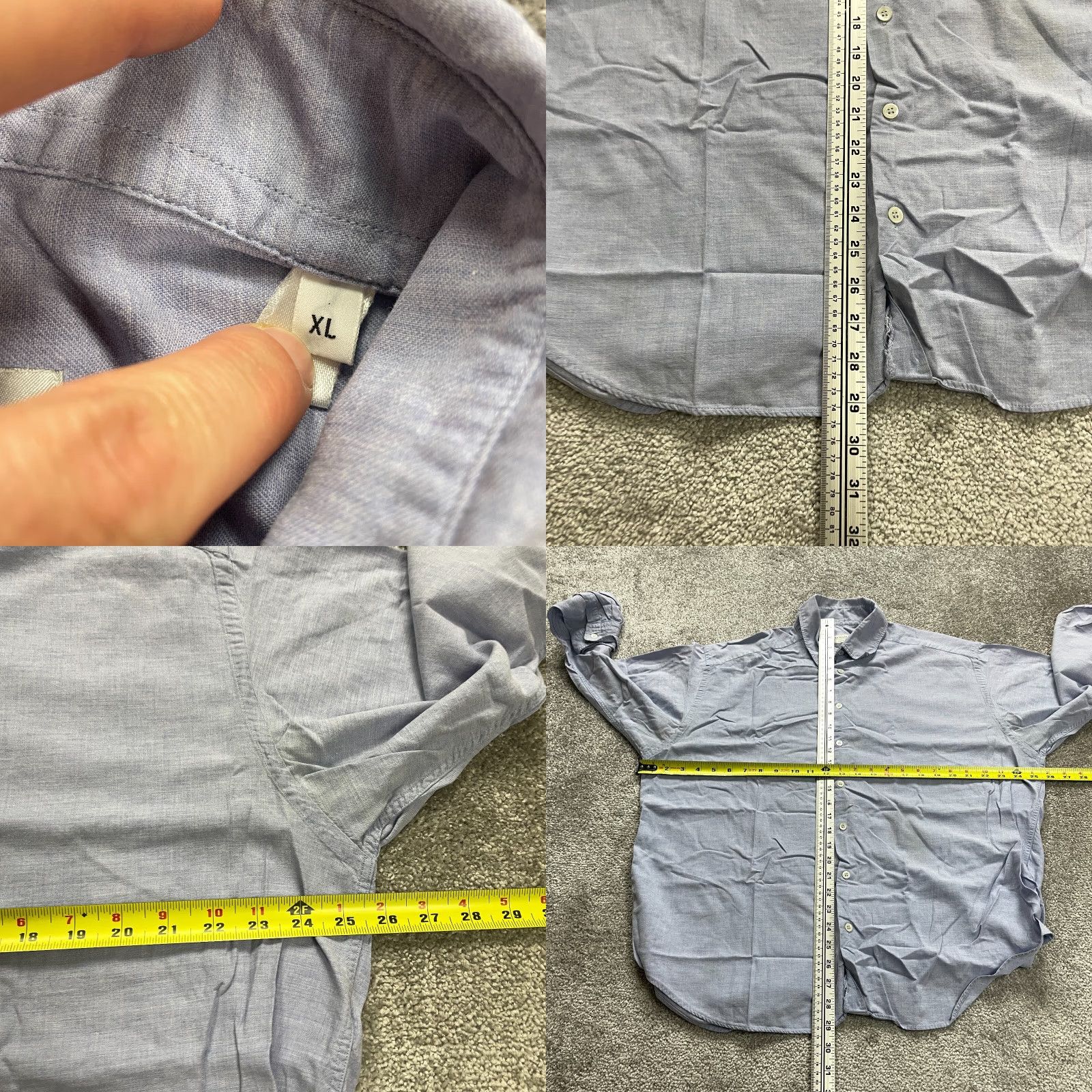 Armani VINTAGE? No. Armani Collezioni Dress Shirt Men XL Gray Long Sleeve Button-Down Work Italy Size 46R - 8 Thumbnail