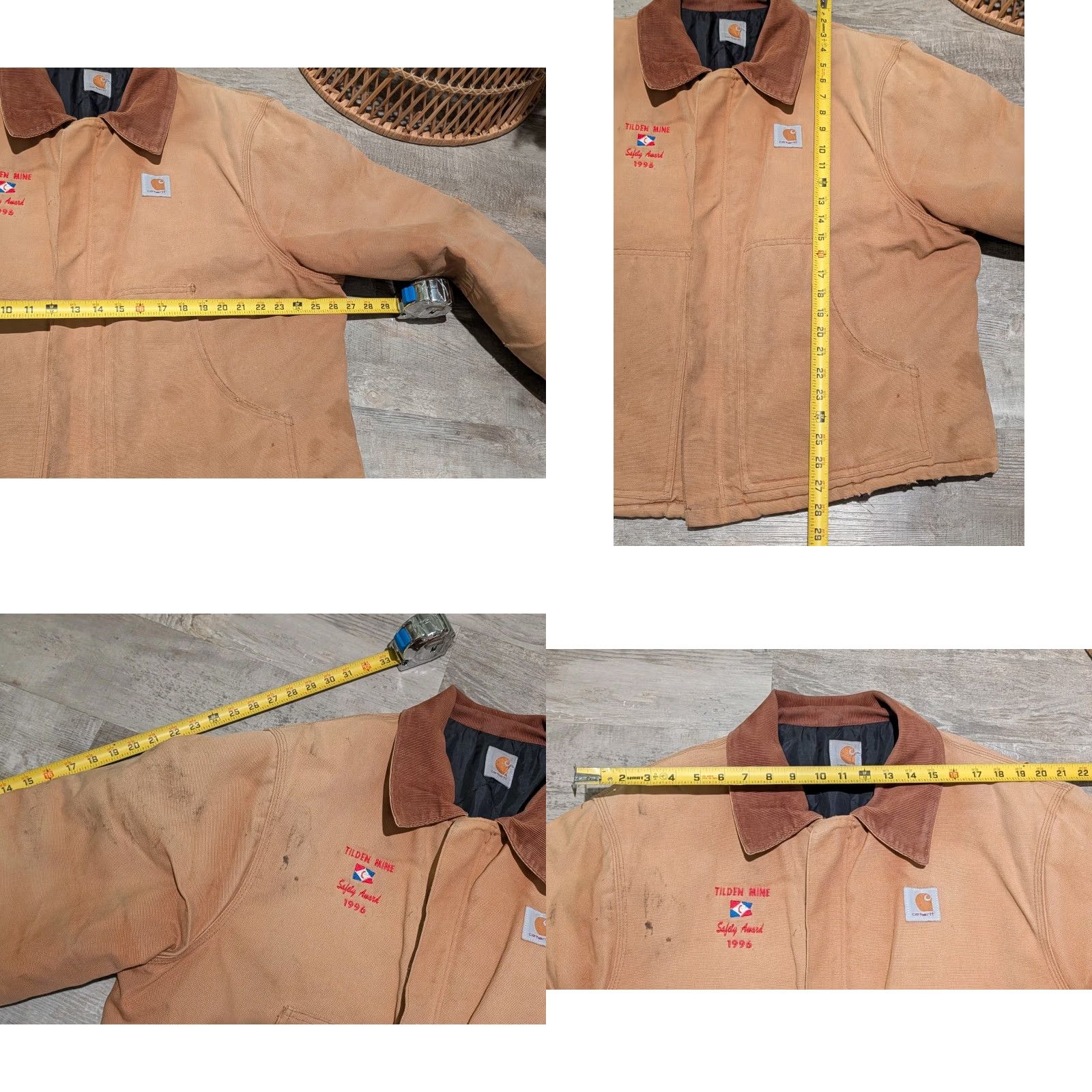 Carhartt VINTAGE Carhartt J02 Detroit Canvas Workwear Jacket XL/2XL Brown 90s USA Embroidered Logo Full Zip Pockets Corduroy Collar Quilt Lined Mid-Length Men Size US XL / EU 56 / 4 - 9 Thumbnail