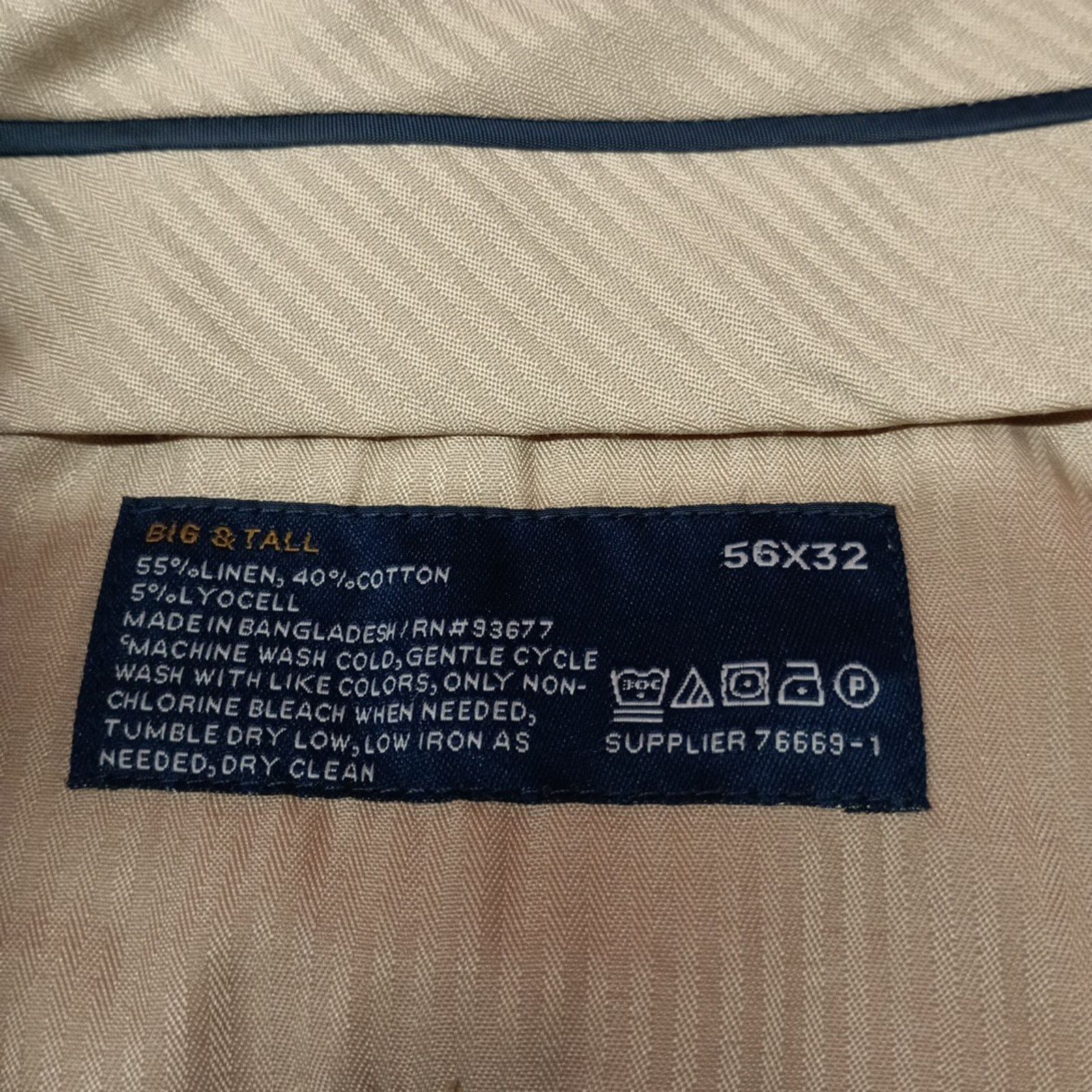 Stafford Stafford Linen Dress Pants Men's Big & Tall Size 56x32 Stone Size US 44 / EU 60 - 5 Thumbnail