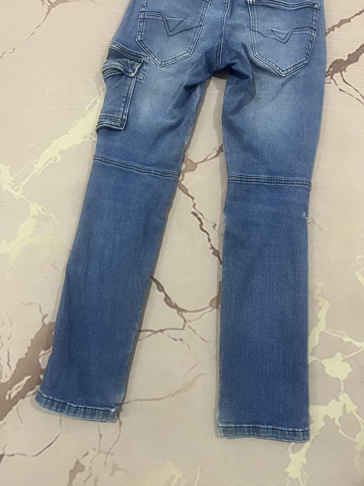Japanese Brand G.Ground Cargo Denim Jeans Distressed Repair Streetwear Size US 28 / EU 44 - 13 Thumbnail