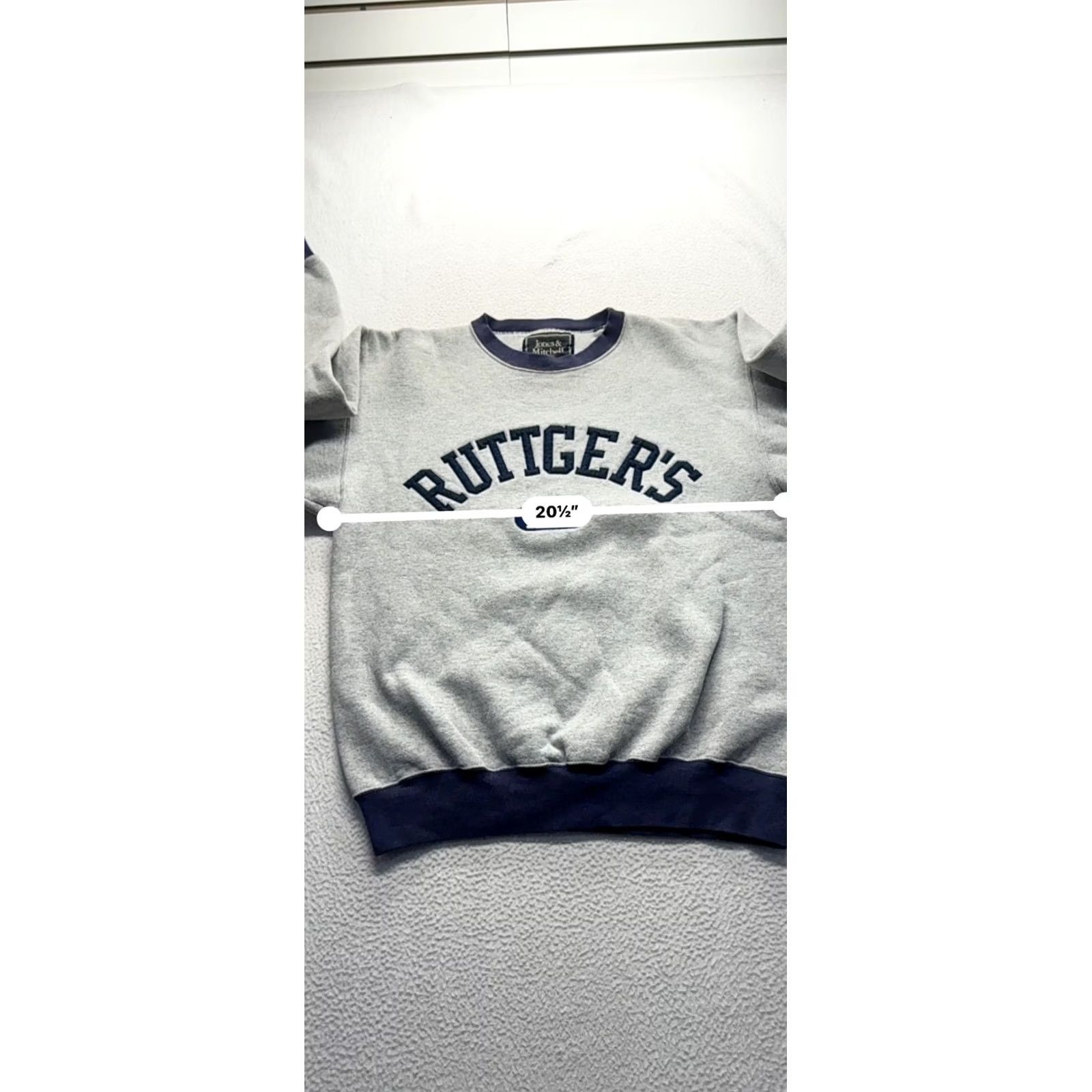 Vintage VINTAGE Jones & Mitchell Rutgers 1898 Sweatshirt Gray Navy M Mens Sweatshirt Crew Neck Long Sleeve Pullover All Season USA 80% Cotton 20% Polyester Size US M / EU 48-50 / 2 - 5 Thumbnail