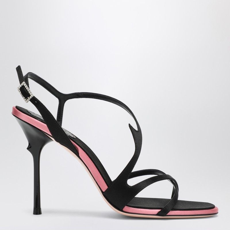 Roger Vivier Roger Vivier Black Satin Heeled Sandals Size US 10 / IT 40 - 1 Thumbnail