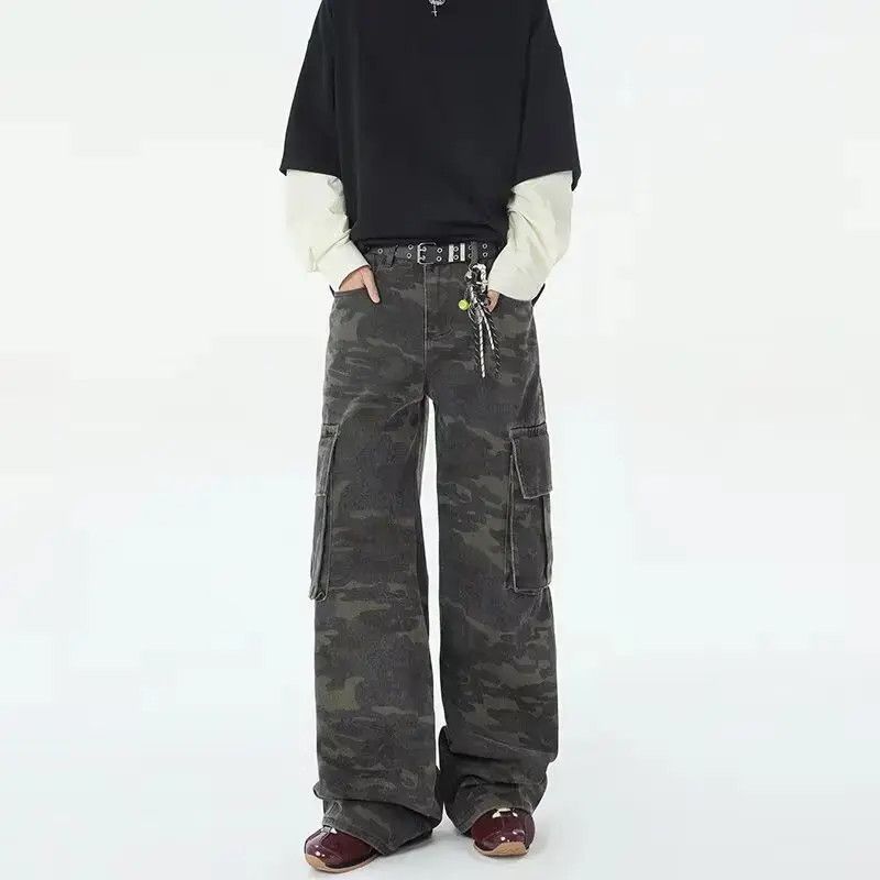 Japanese Brand Retro loose wide leg straight leg casual jeans Size US 32 / EU 48 - 1 Thumbnail