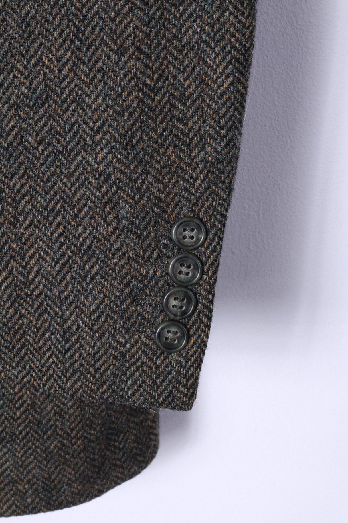 Gant GANT U.S.A. Men 50 40 Blazer Green Wool Herringbone 1832 Size 40R - 7 Thumbnail