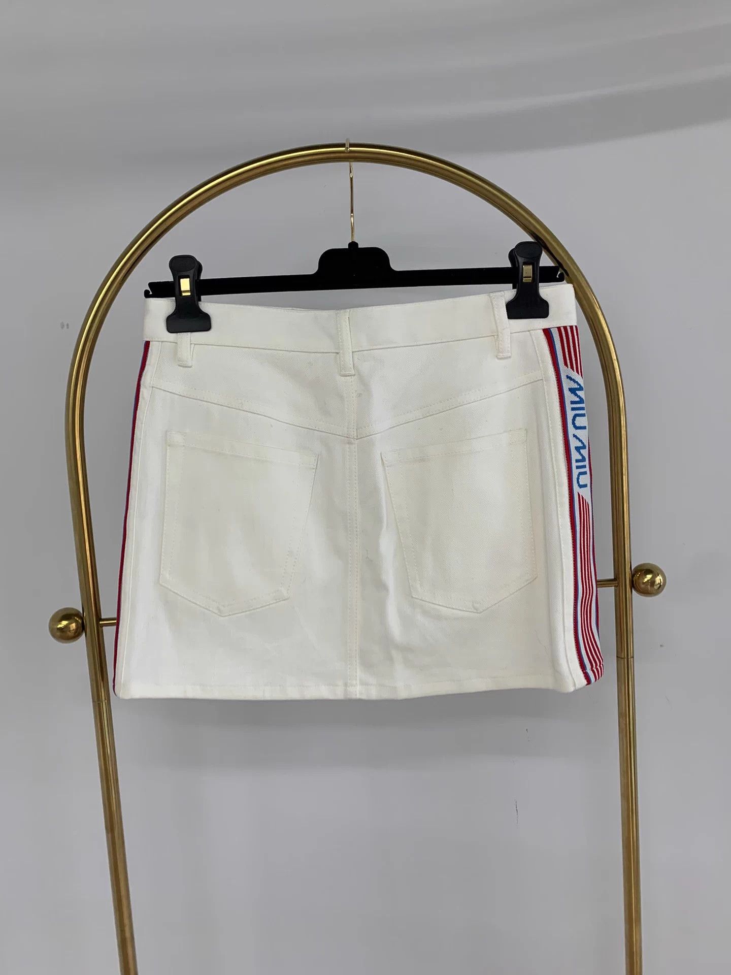 Miu Miu MIU MIU White Denim Skirt 38 New Size 26" / US 2 / IT 38 - 3 Thumbnail