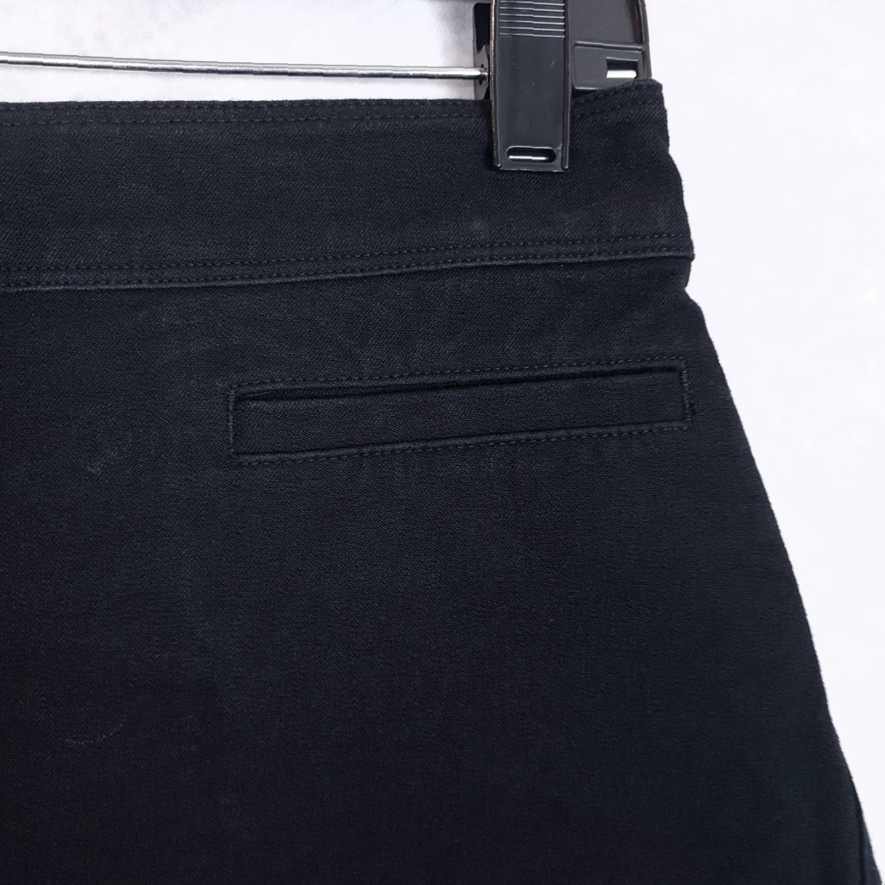 Vintage Wilfred Free Skirt Womens 6 Black Denim A-Line Mini Stretch Button Front Casual Size 28" / US 6 / IT 42 - 3 Thumbnail