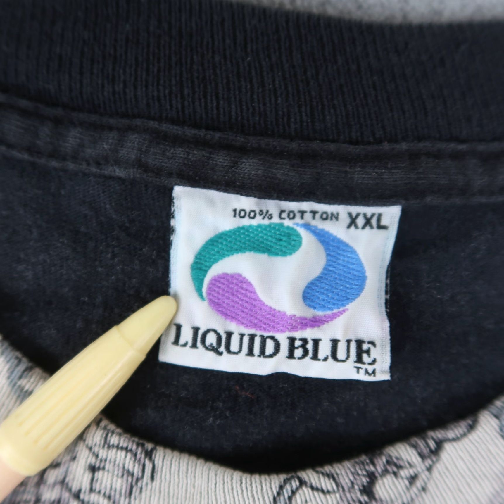 Liquid Blue VINTAGE Liquid Blue T-Shirt Men 2XL Black 90s Skull Snake Medusa Graphic 1993 Size US XXL / EU 58 / 5 - 7 Thumbnail