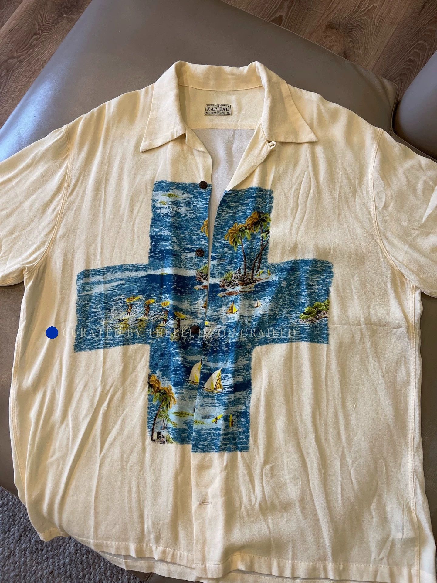 Kapital White Hawaiian Button-Up with Palm Print Size US XXL / EU 58 / 5 - 1 Thumbnail