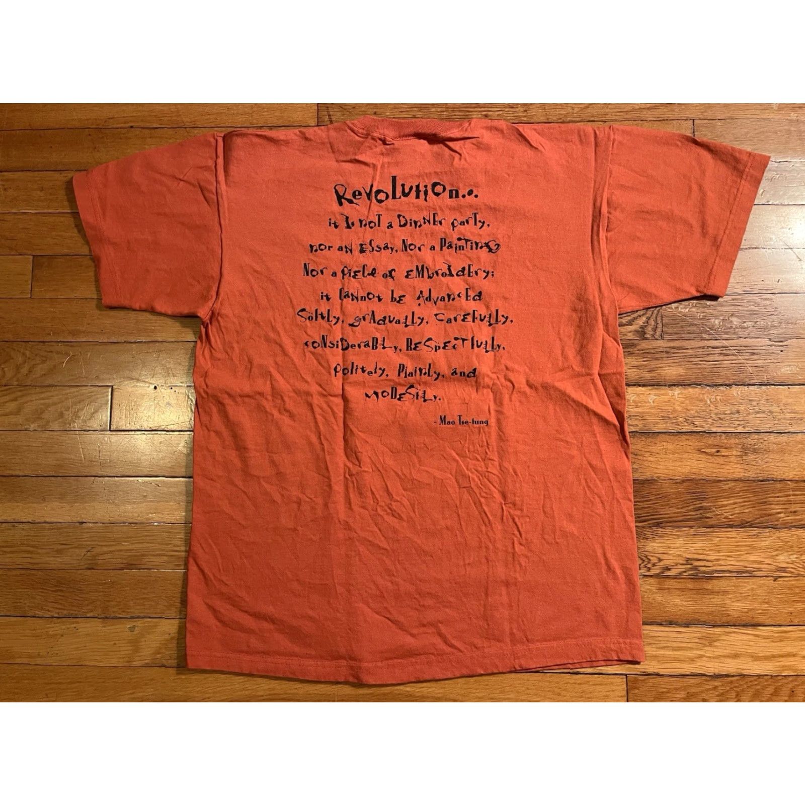 Anvil VINTAGE Jillian's Boston Billiards Mao Tse Tung Quote Shirt Men’s L Orange 90s Size US L / EU 52-54 / 3 - 2 Thumbnail