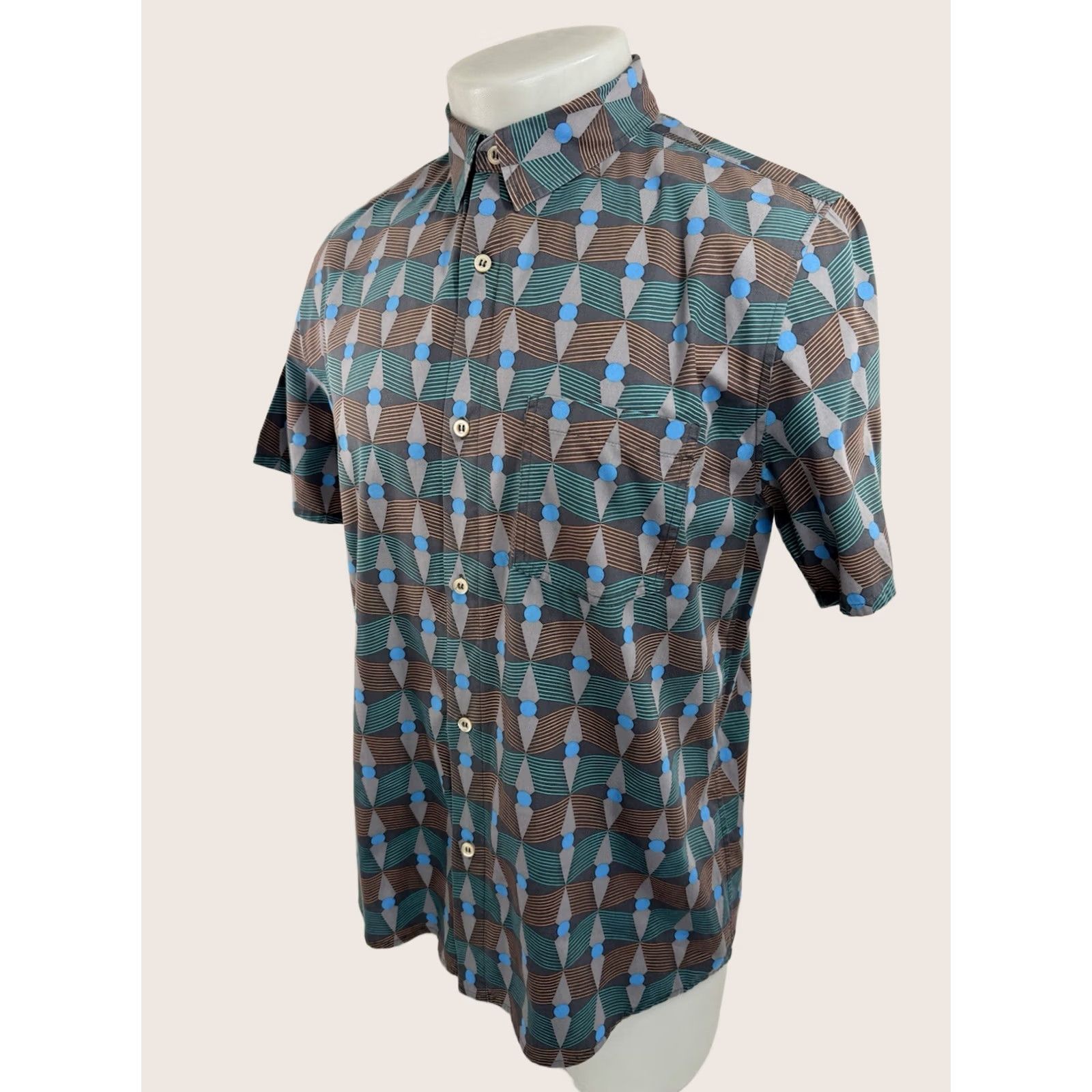 A.P.C. APC Shirt Mens M Madame Rue Paris Geometric EXCELLENT Size US M / EU 48-50 / 2 - 1 Thumbnail