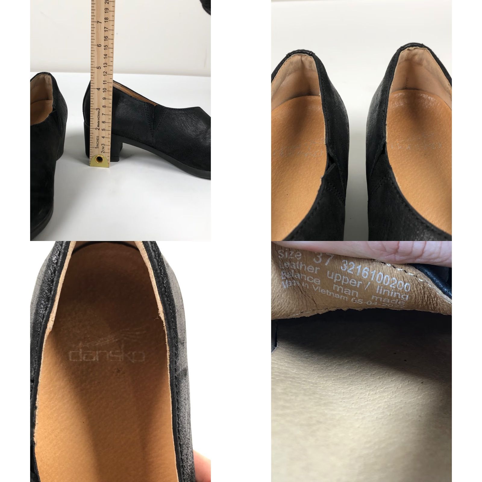 Dansko Womens Dansko Camdyn Slip-On Clog Heels Black Leather 7 US / 37 EU Block Heel Casual Workwear Size M / US 6-8 / IT 42-44 - 8 Thumbnail