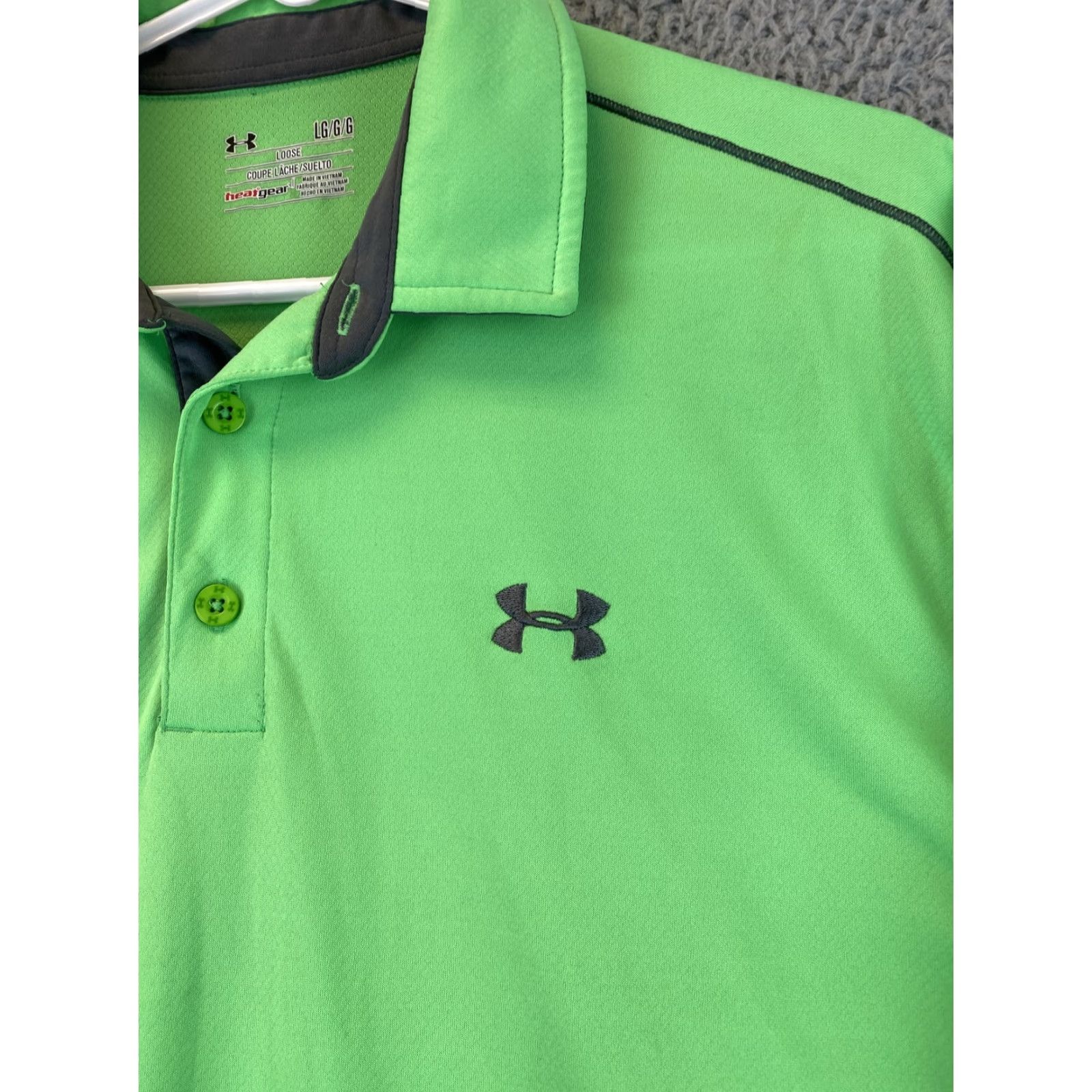 Under Armour Under Armour Golf Men’s L Short Sleeve Polo Dri-Fit Green Stretch 61-12 Shirt/Pol o? (Oops) Size US L / EU 52-54 / 3 - 2 Thumbnail