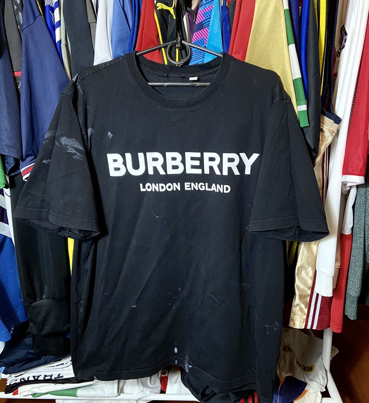 Vintage BURBERRY LONDON CENTRE LOGO THRASHED STYLE COTTON T SHIRT Grailed