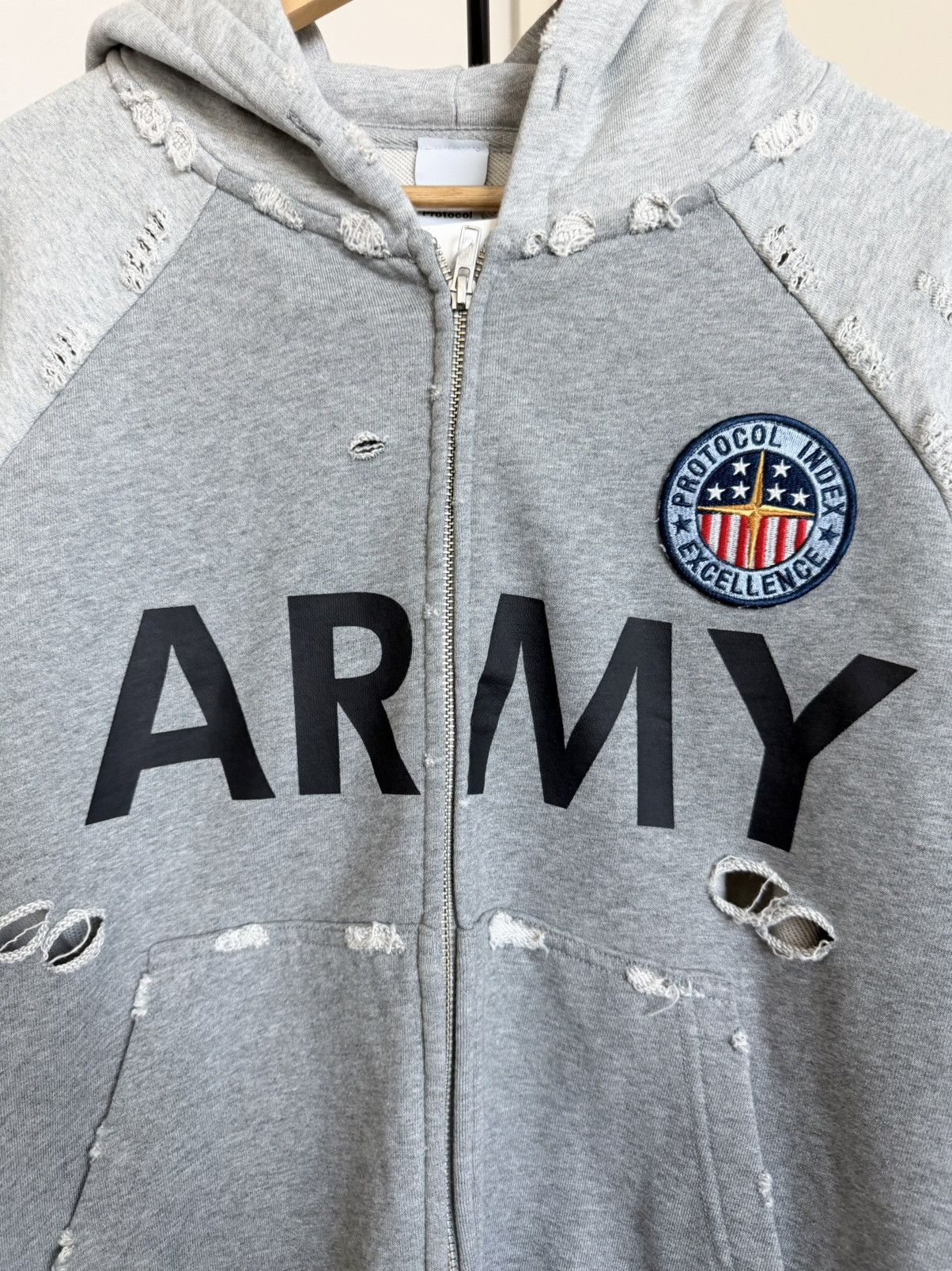 PROJECT G/R Protocol Index Reconstructed Zip Hoodie (Melange Grey) Size US S / EU 44-46 / 1 - 3 Thumbnail