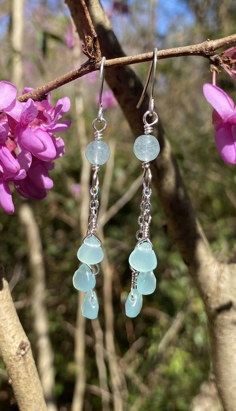 Handmade Chalcedony Dangle Earrings Size ONE SIZE - 1 Thumbnail