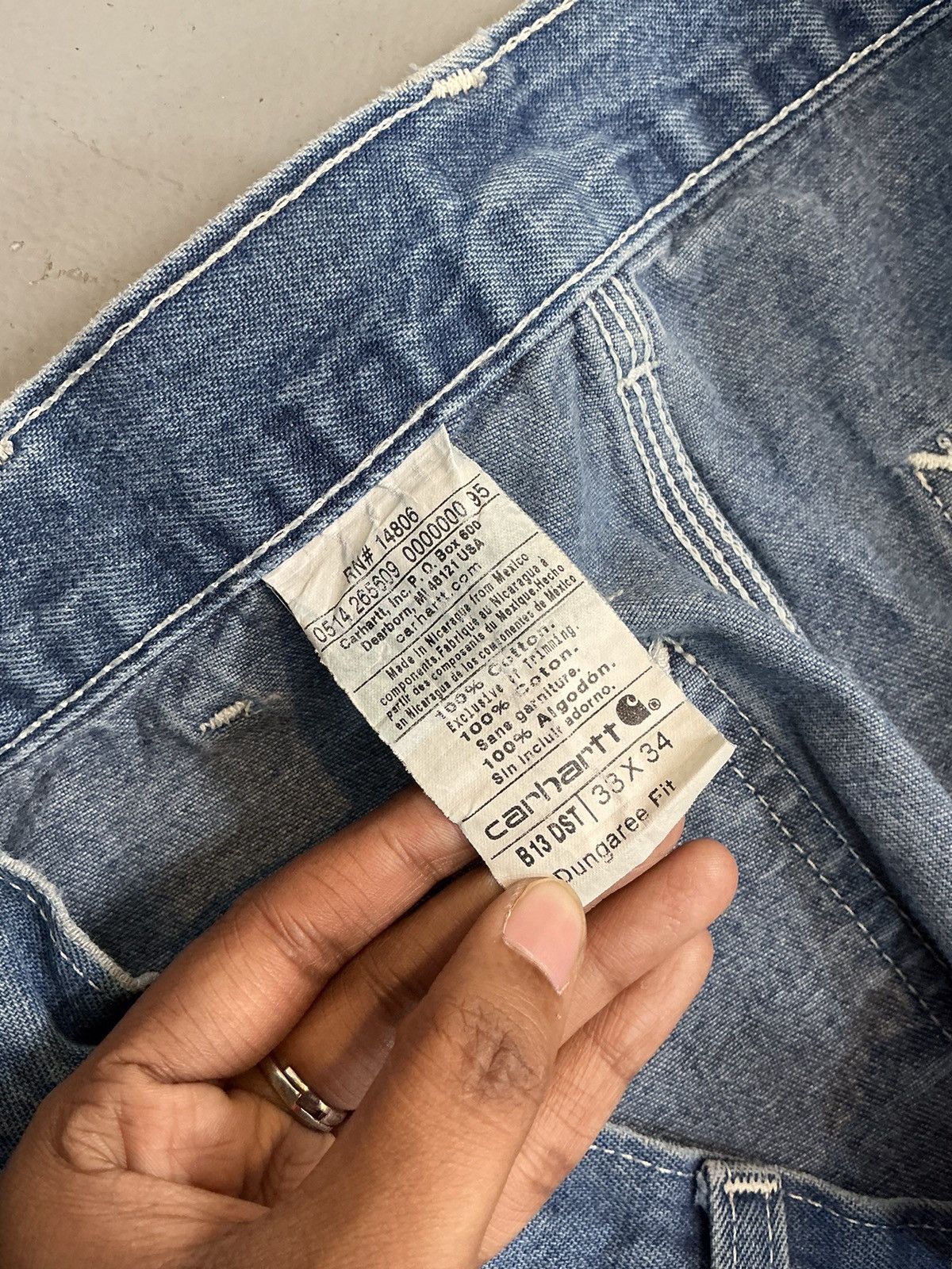 Carhartt × Vintage Vintage Carhartt B13 DST carpenter denim Size US 33 - 7 Thumbnail