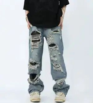 Japanese Brand High Street Beggar Distressed Micro Flare Wide Leg Jeans Size US 32 / EU 48 - 3 Thumbnail