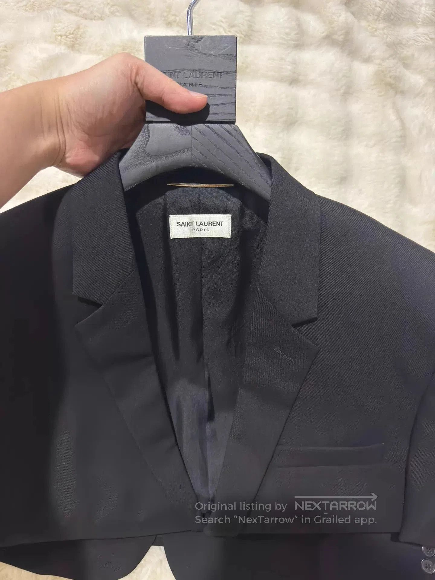Saint Laurent Paris Black Blazer with Leather Elbow Patches - XL. Size US XL / EU 56 / 4 - 3 Thumbnail