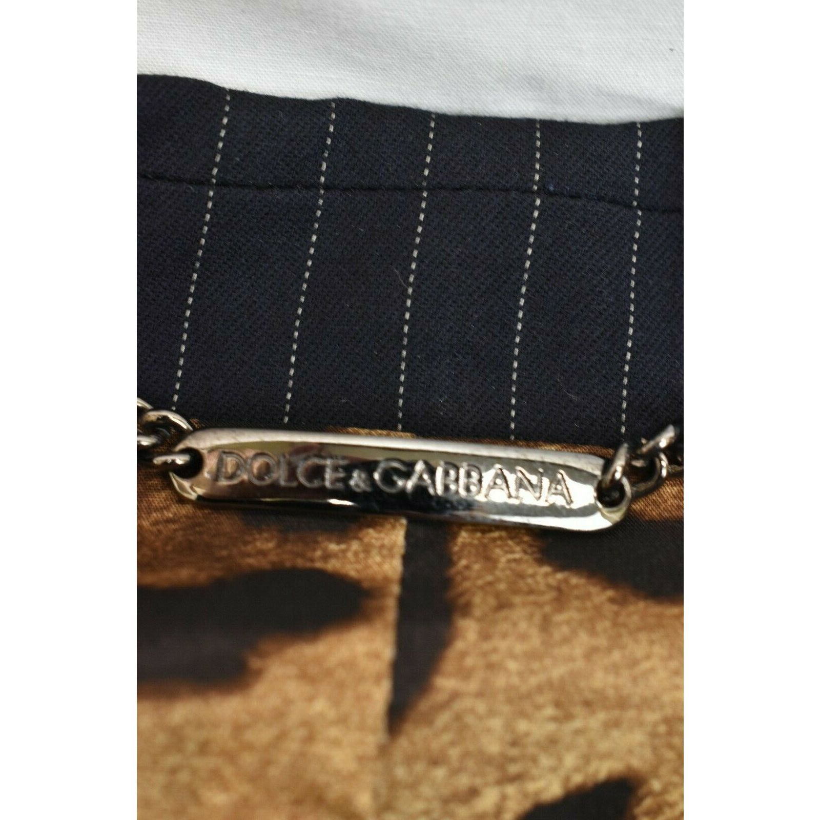 Dolce & Gabbana DOLCE GABBANA DARK NAVY STRIPE WOOL BUTTON BLAZER 50 US 16 Size XXL / US 16-18 / IT 52-54 - 8 Thumbnail