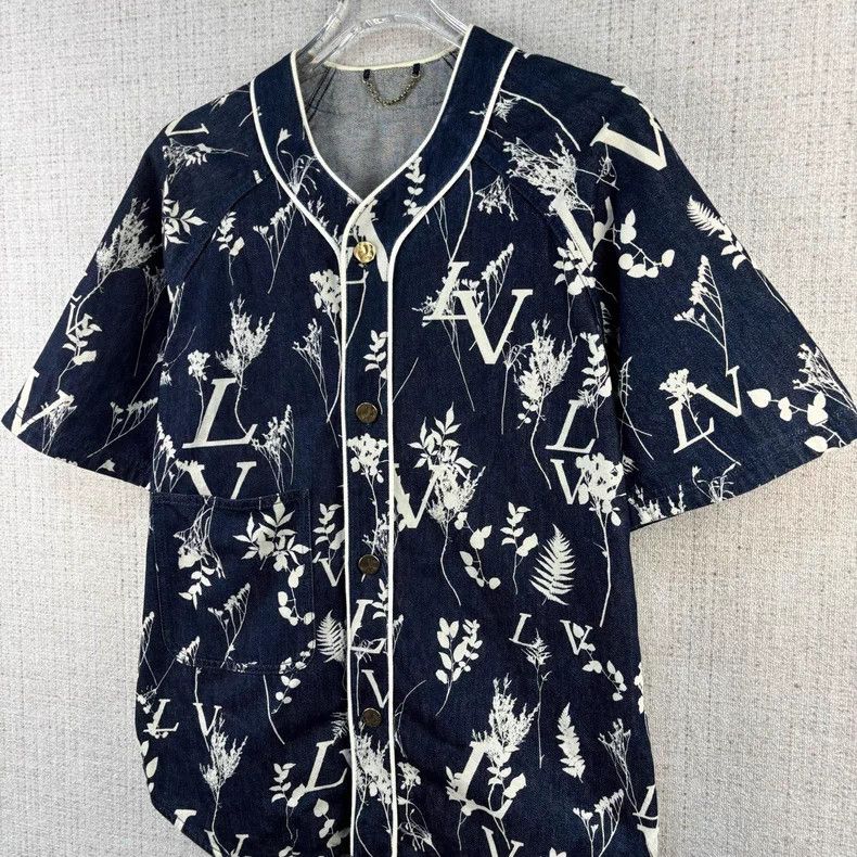Louis Vuitton Louis Vuitton Wheat Spike Printed Denim Classic Short Slee Size US M / EU 48-50 / 2 - 2 Thumbnail
