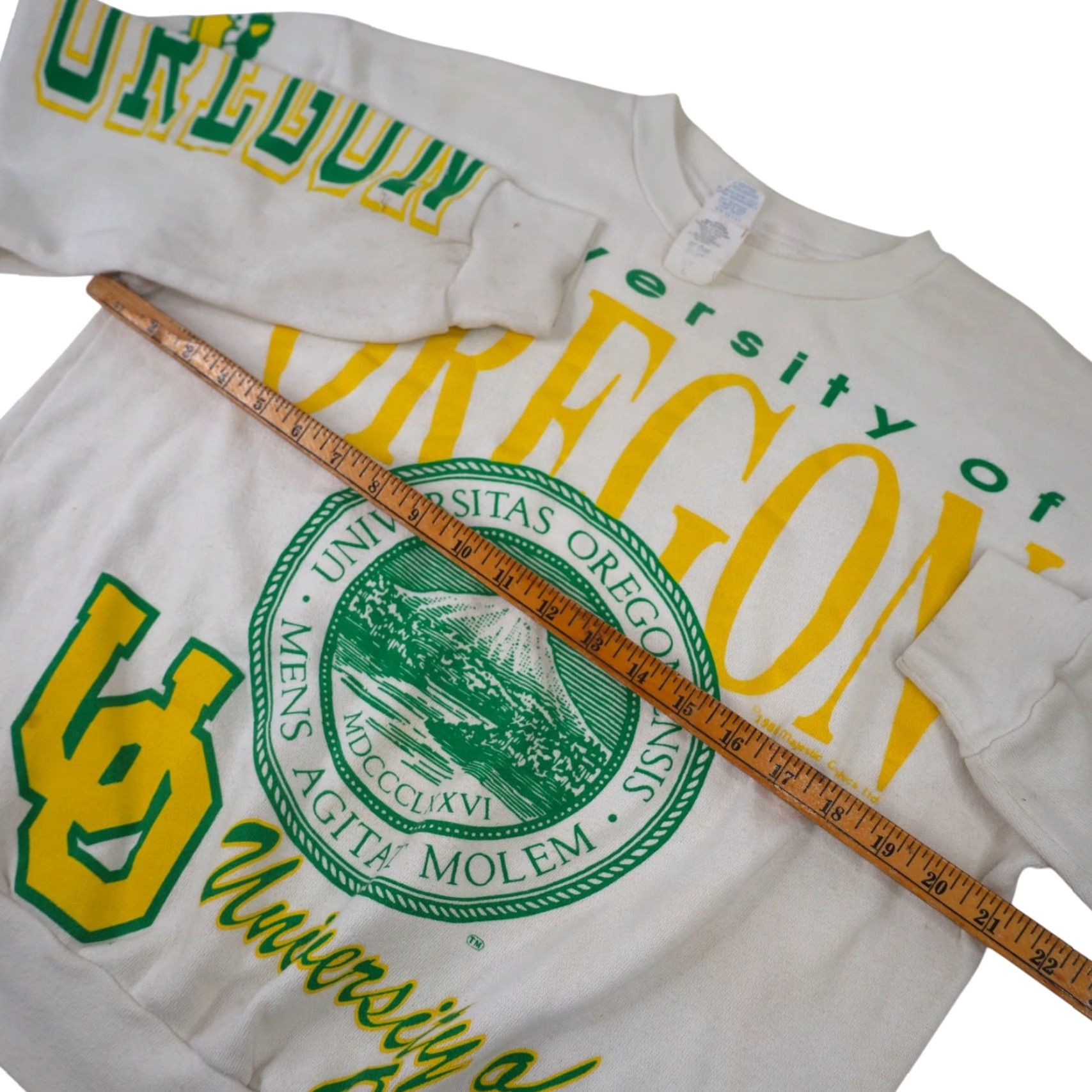 Gloverall VINTAGE Majestic University of Oregon Ducks All Over Print Graphic Sweatshirt Size US L / EU 52-54 / 3 - 7 Thumbnail