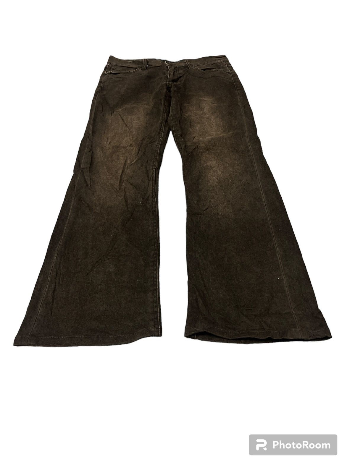 Japanese Brand FLARED💥MOSSIMO SPORT BROWN FADED DISTRESSED COTTON PANT Size US 30 / EU 46 - 4 Thumbnail