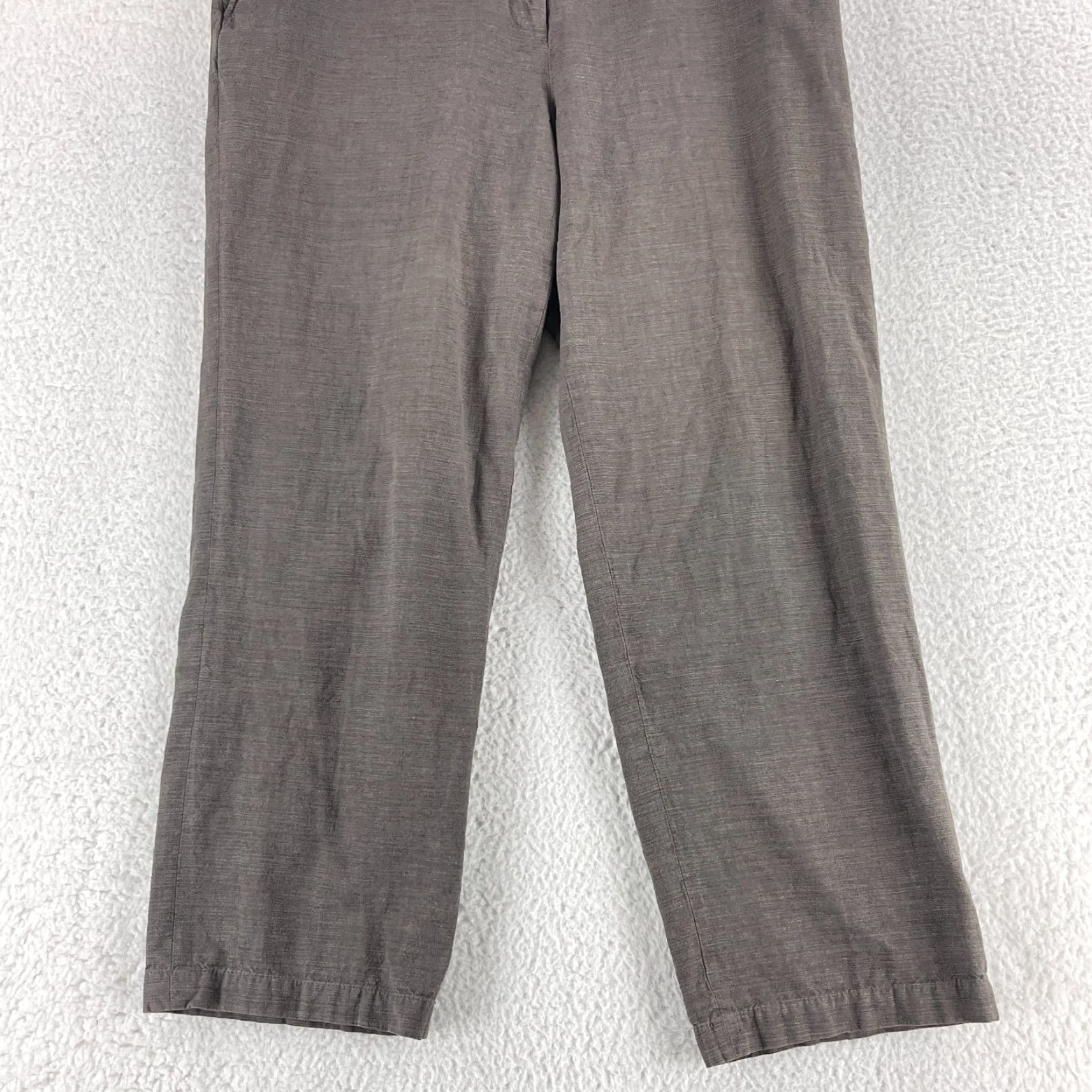 Eileen Fisher Eileen Fisher Pants Womens Large Brown Straight Crop 100% Cotton Mid-Rise Casual Size 36" / US 14 / IT 50 - 3 Thumbnail