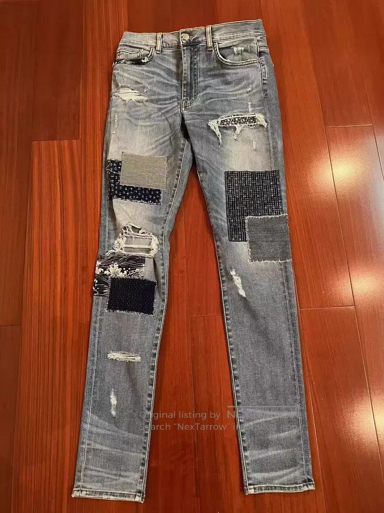 Amiri Amiri Classic multi-element patchwork destroyed denim jean Size US 32 / EU 48 - 1 Thumbnail