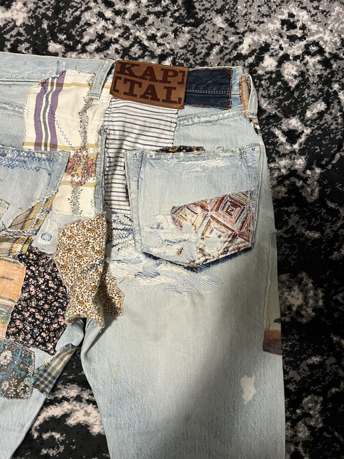 Kapital Kapital Happy Patchwork Tapered Denim “Indigo” Size US 30 / EU 46 - 10 Thumbnail