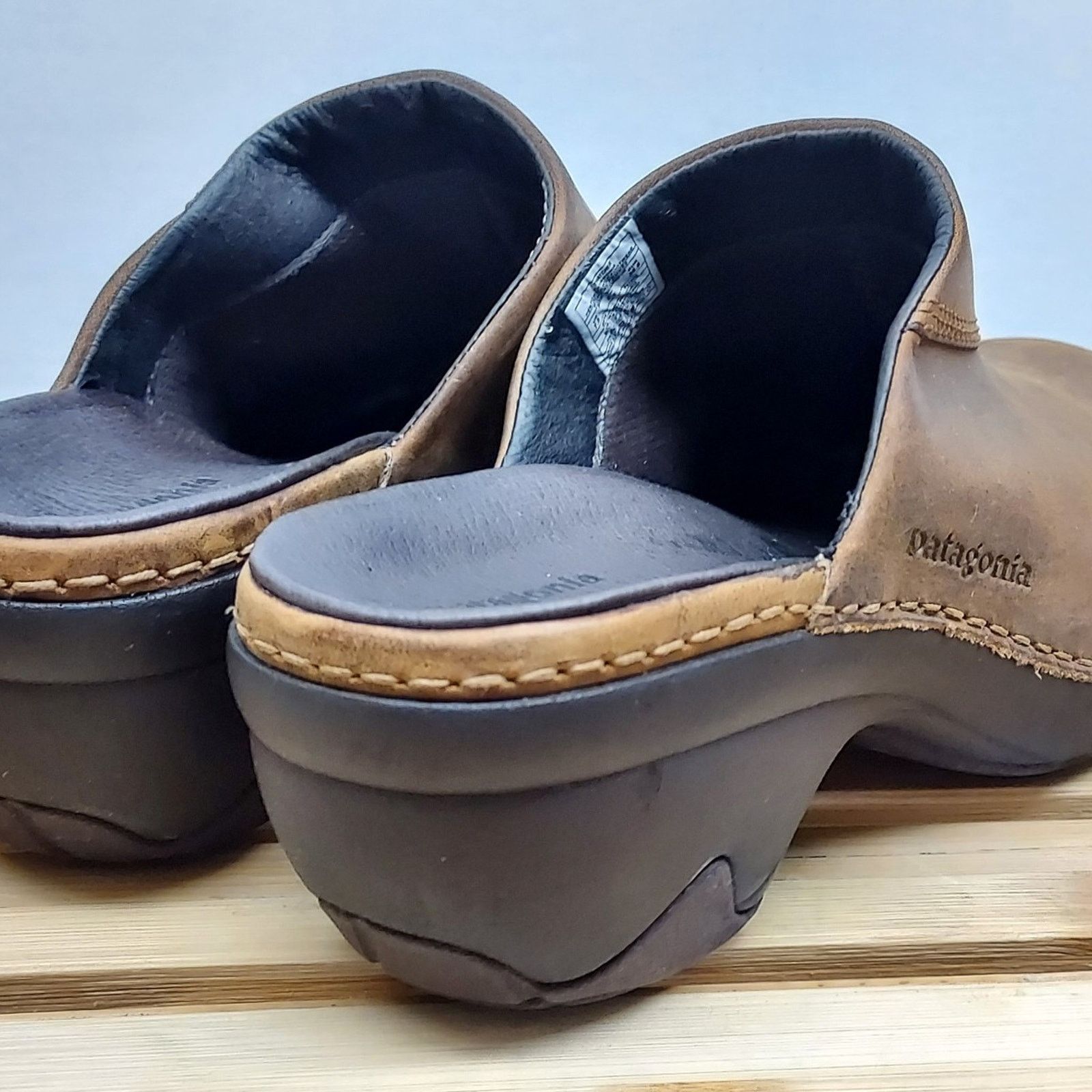 Patagonia Patagonia Womens | Brown | Leather Mule Clog Shoes Size 7.5 Size US 7.5 / IT 37.5 - 3 Thumbnail