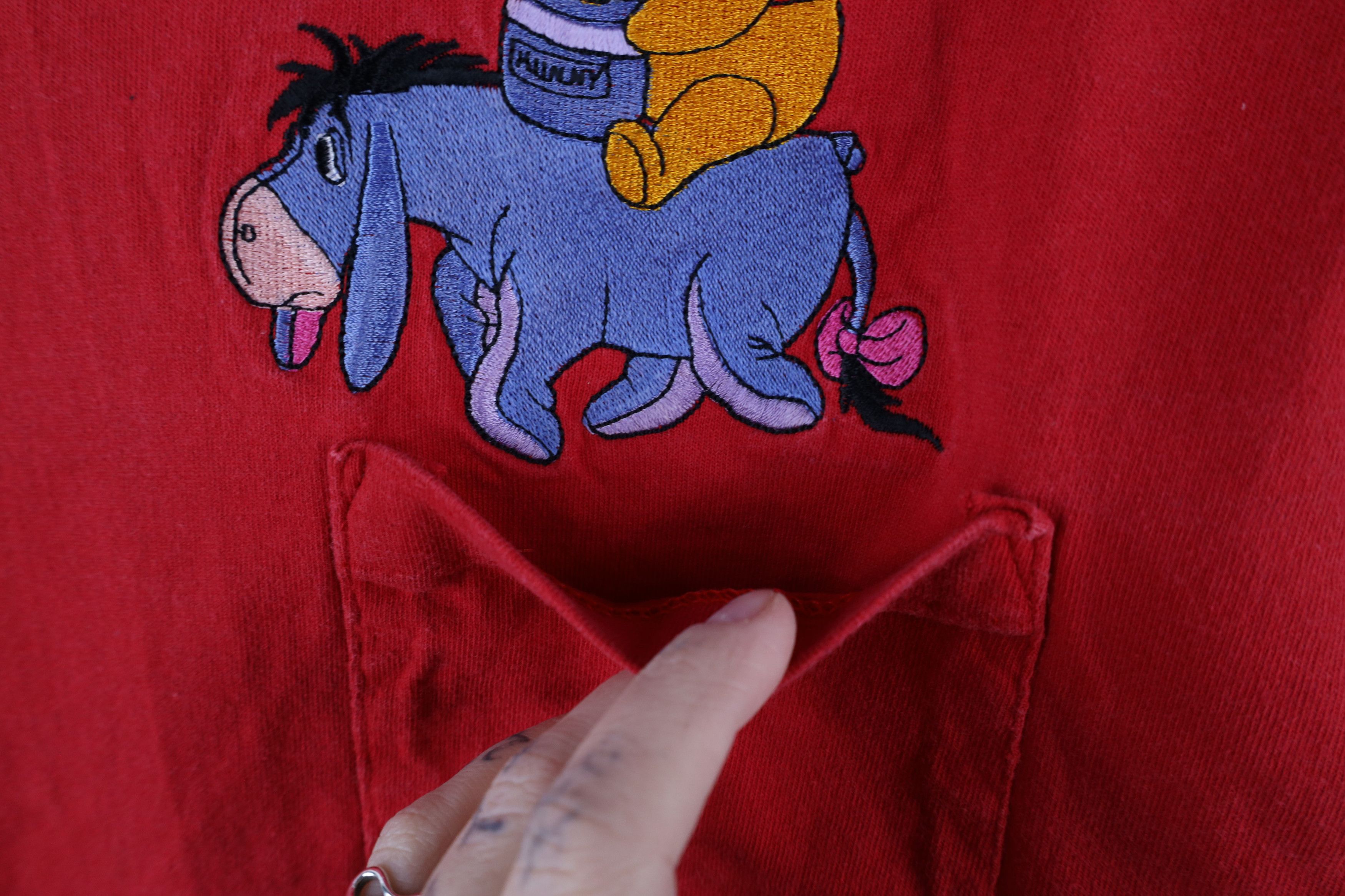Disney × Vintage Vintage 90s Disney Winnie the Pooh Eeyore Pocket T-Shirt Size L / US 10 / IT 46 - 5 Thumbnail