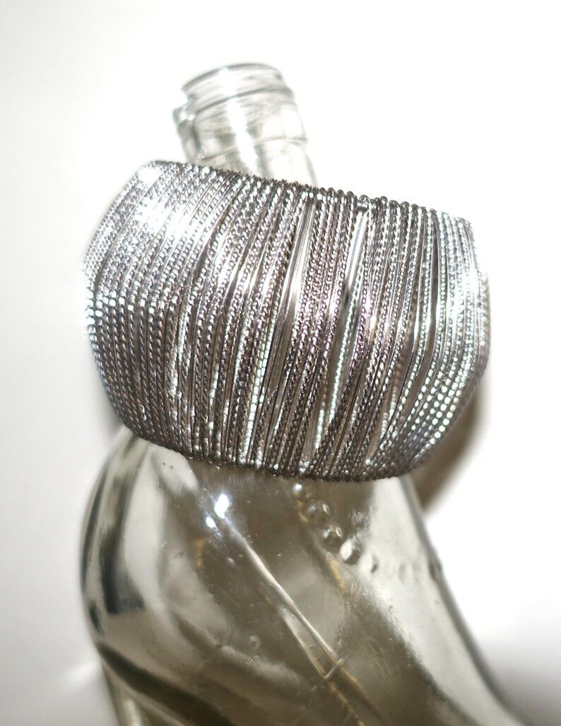 Other Silver tone Multiple String Cuff Bracelet Size ONE SIZE - 1 Thumbnail