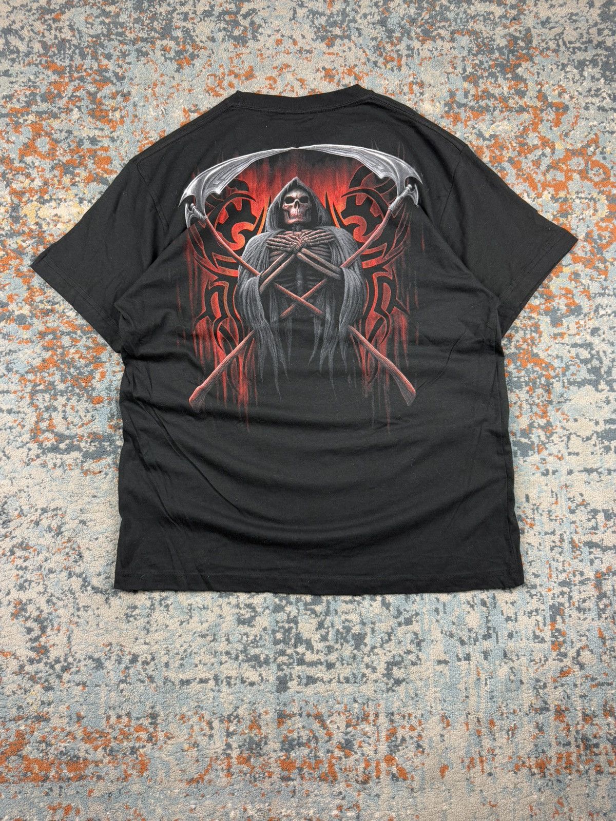 Vintage × West Coast Choppers Vintage 90s Spiral reaper skull skeleton guilty judge tee Size US XL / EU 56 / 4 - 2 Thumbnail