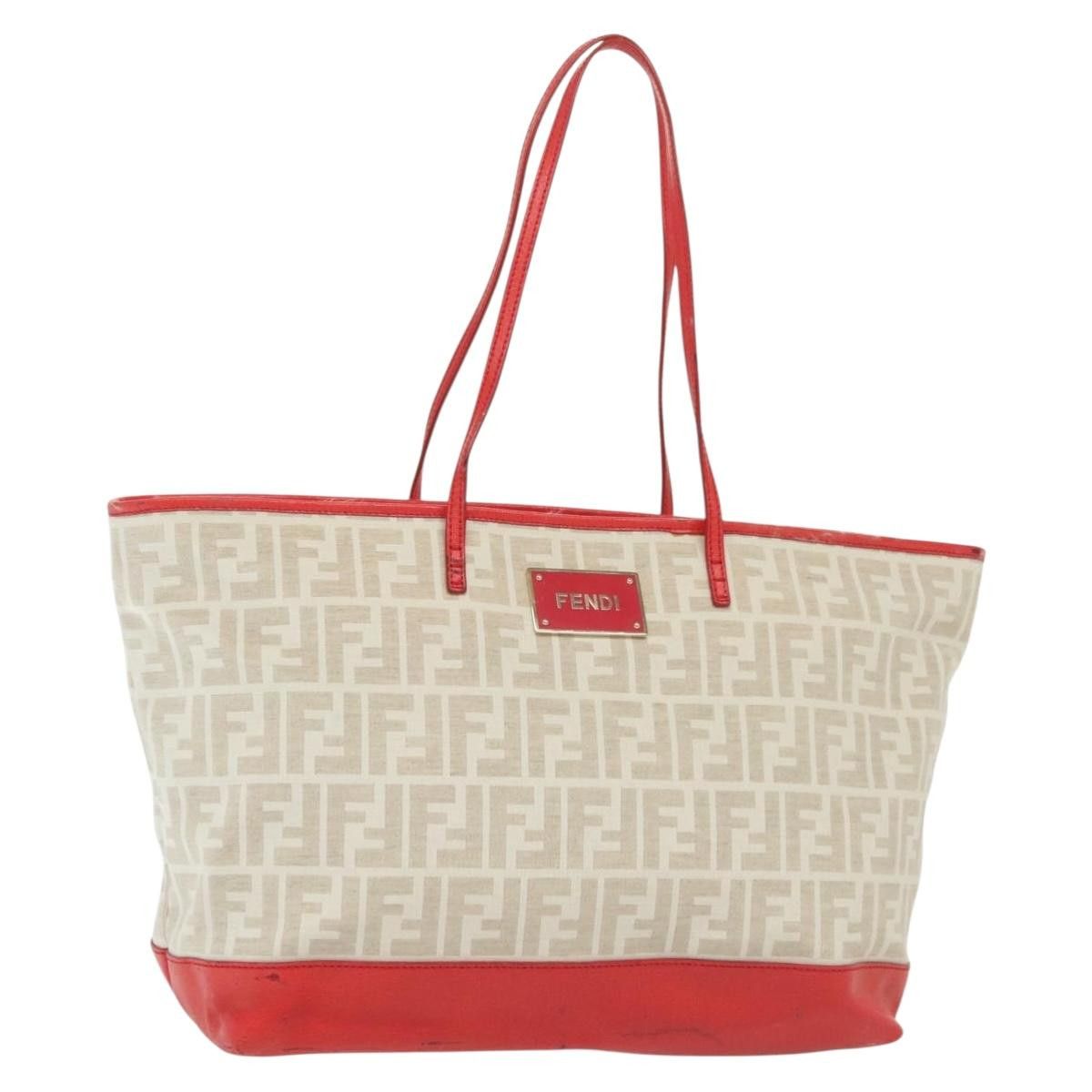 Fendi FENDI Zucca Canvas Tote Bag White Gold Size ONE SIZE - 1 Thumbnail