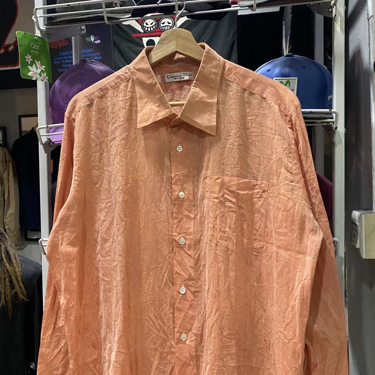 Christian Dior Monsieur × Vintage VINTAGE‼️Christian Dior Monsieur Full Spell Out Design Shirts Size US XL / EU 56 / 4 - 3 Thumbnail