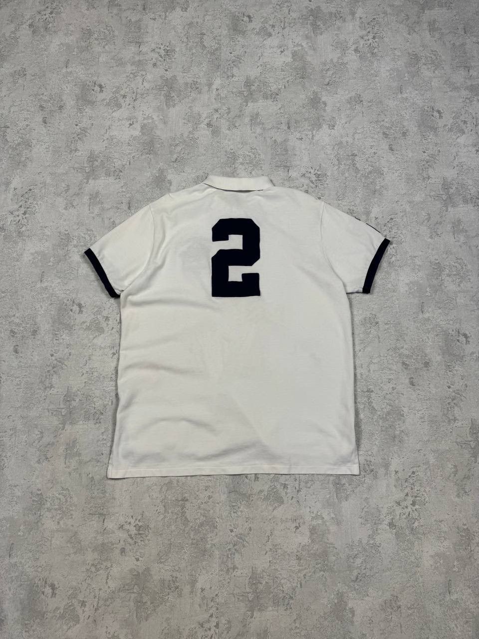 Polo Ralph Lauren Vintage Polo Ralph Lauren Number 2 Polo Stripe White Navy Size US XL / EU 56 / 4 - 7 Thumbnail