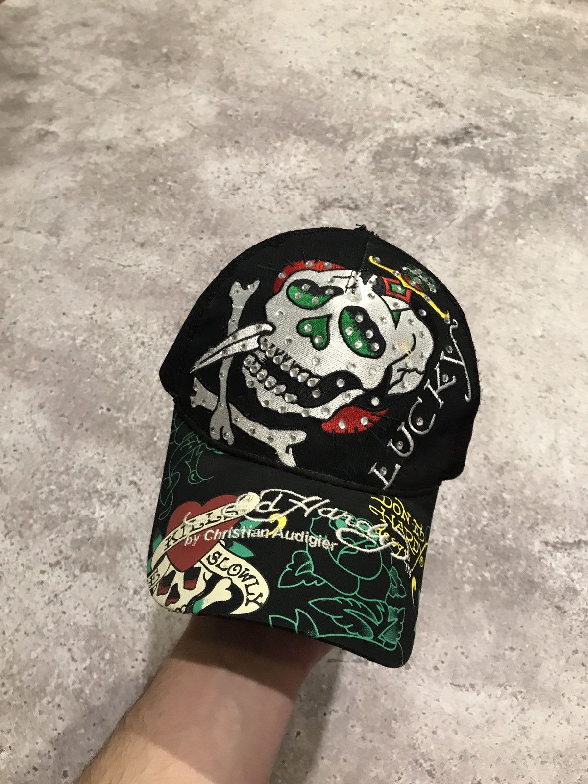 Ed Hardy × Vintage Vintage Y2K Cap Ed Hardy Embroiled Logo Black OS Size ONE SIZE - 1 Thumbnail